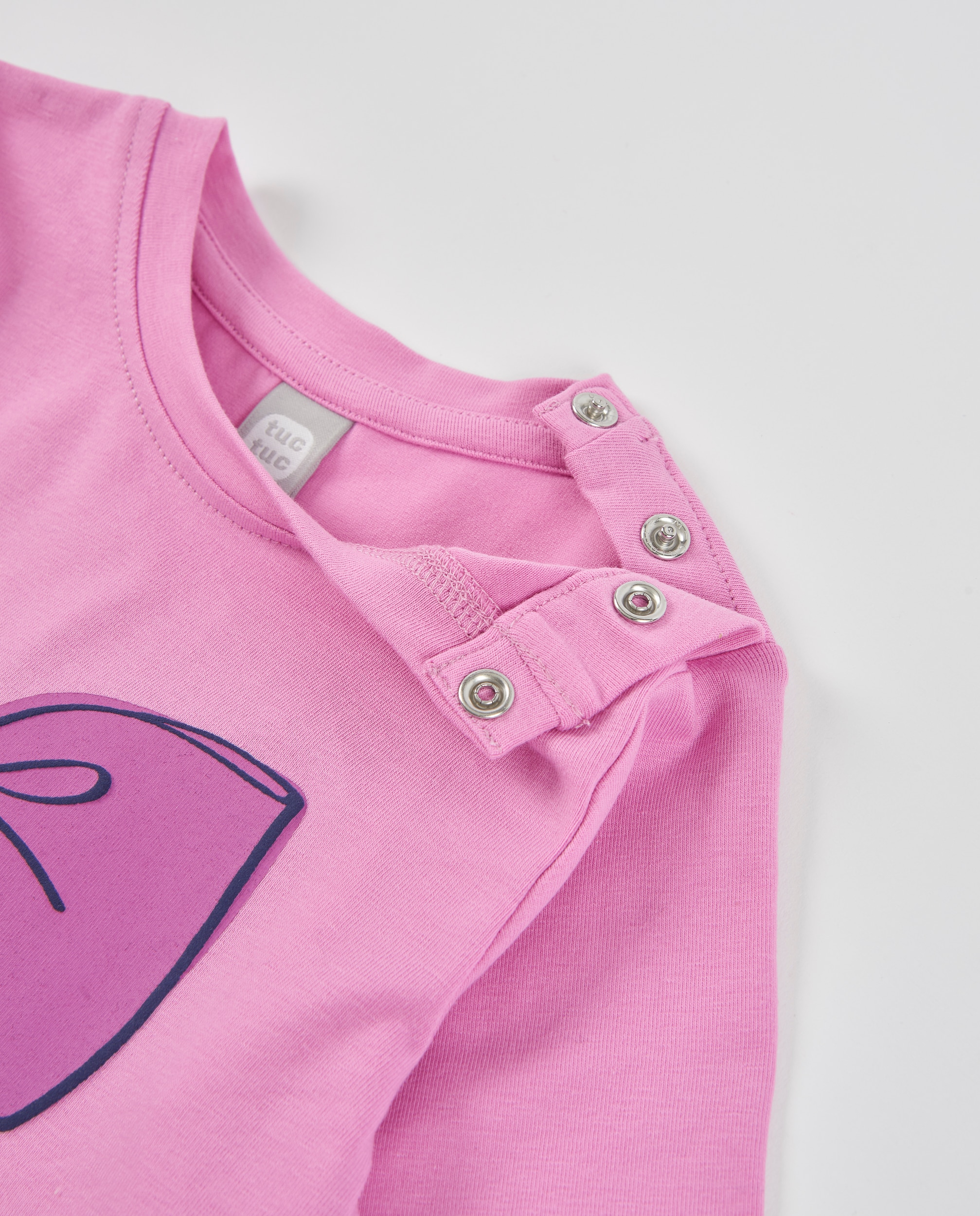 T-shirt Infantil de Malha com Detalhe de Laço e Gráfico Divertido Rosa-4