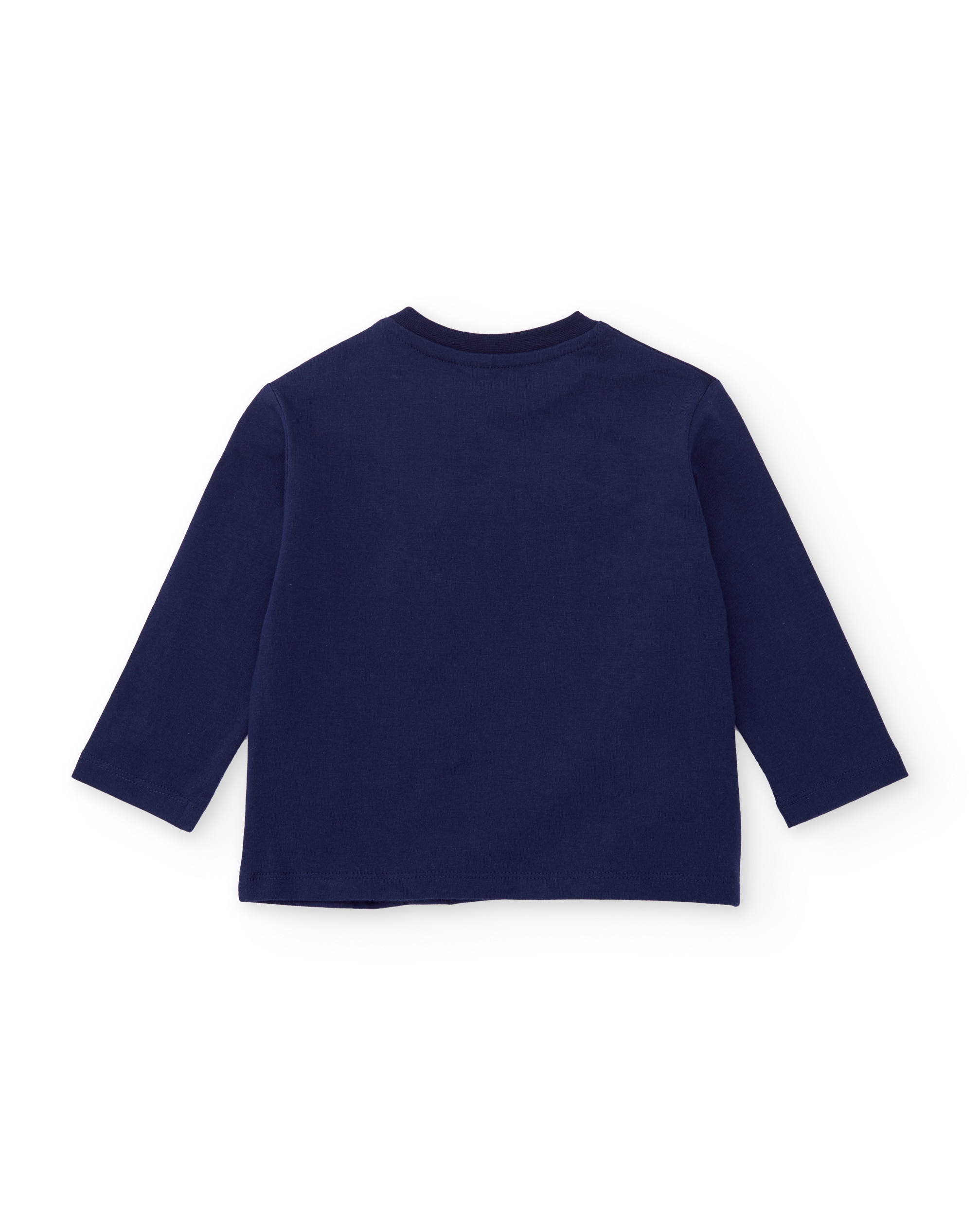 T-shirt Infantil de Malha com Manga Comprida e Estampado Original Azul-marinho-2
