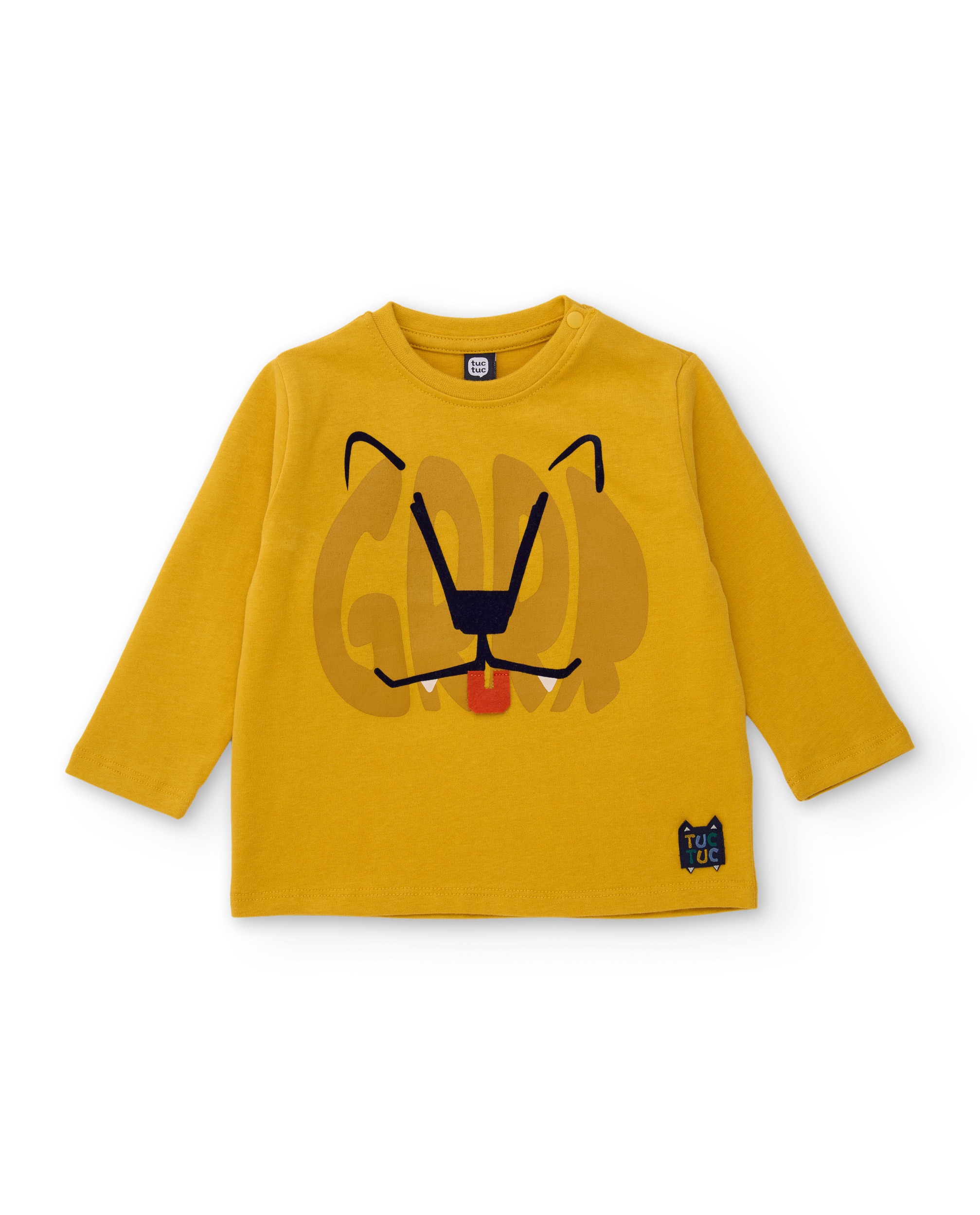 Imagem 0 de T-shirt Infantil de Malha com Print de Tigre e Manga Comprida