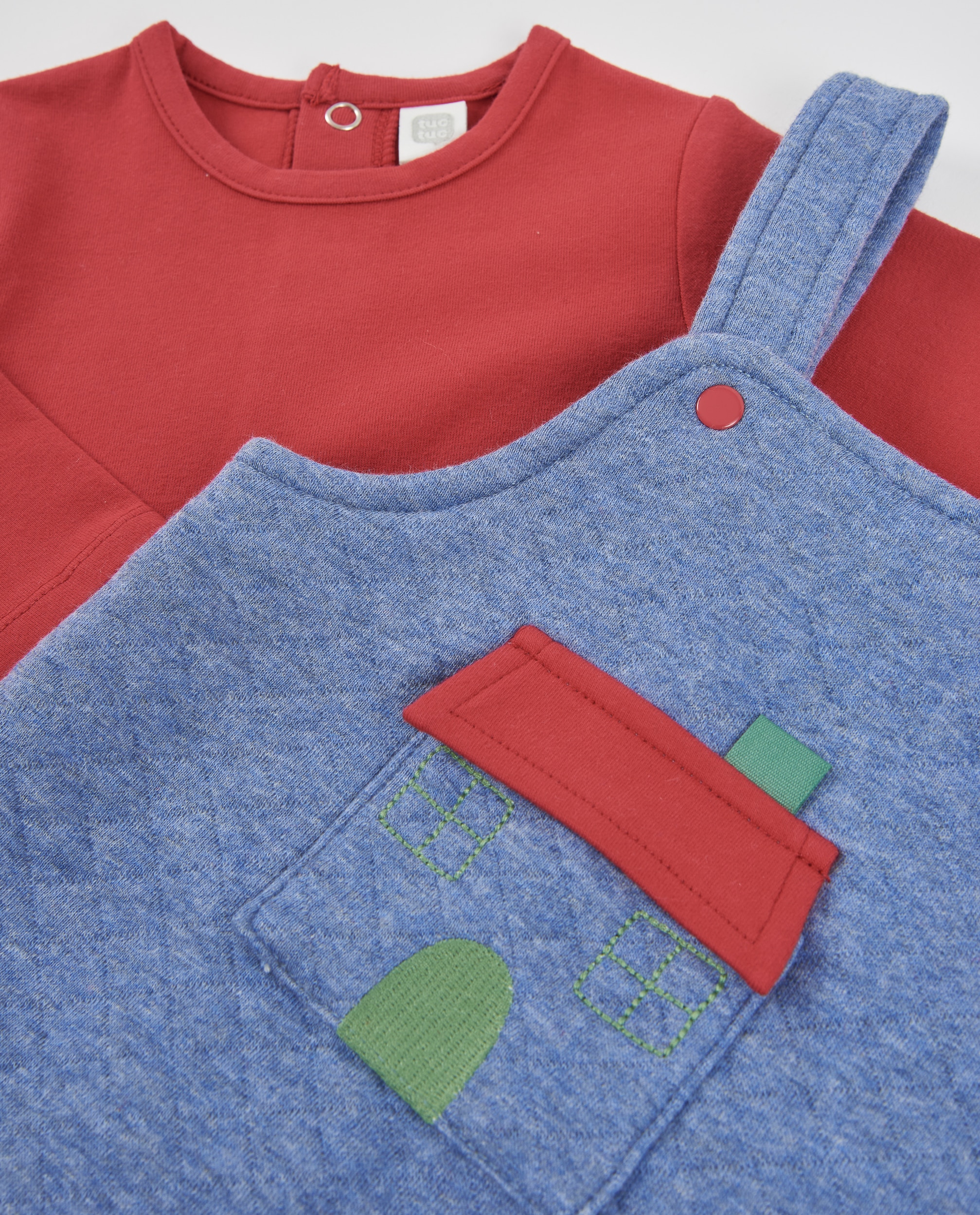 Conjunto de Felpa para Bebé com T-shirt Azul-6