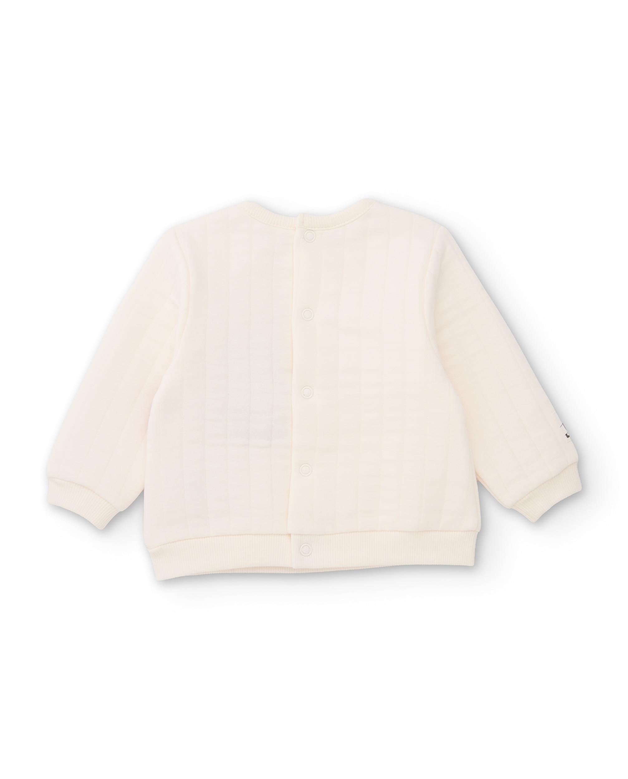 Conjunto de Felpa para Bebé com Bolso Frontal Estampado Branco-3