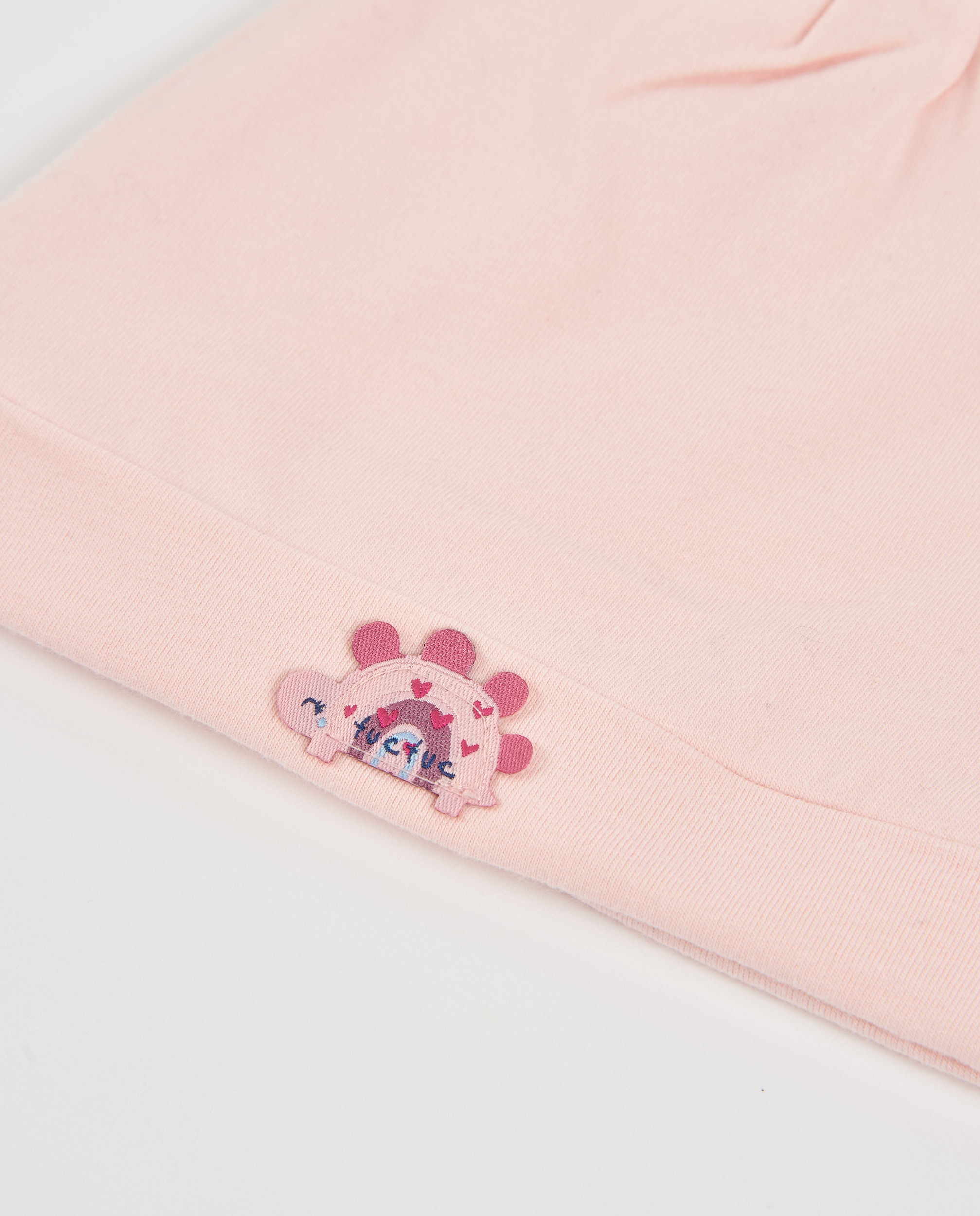 Chapéu para Bebé de Algodão com Design Divertido Rosa-4