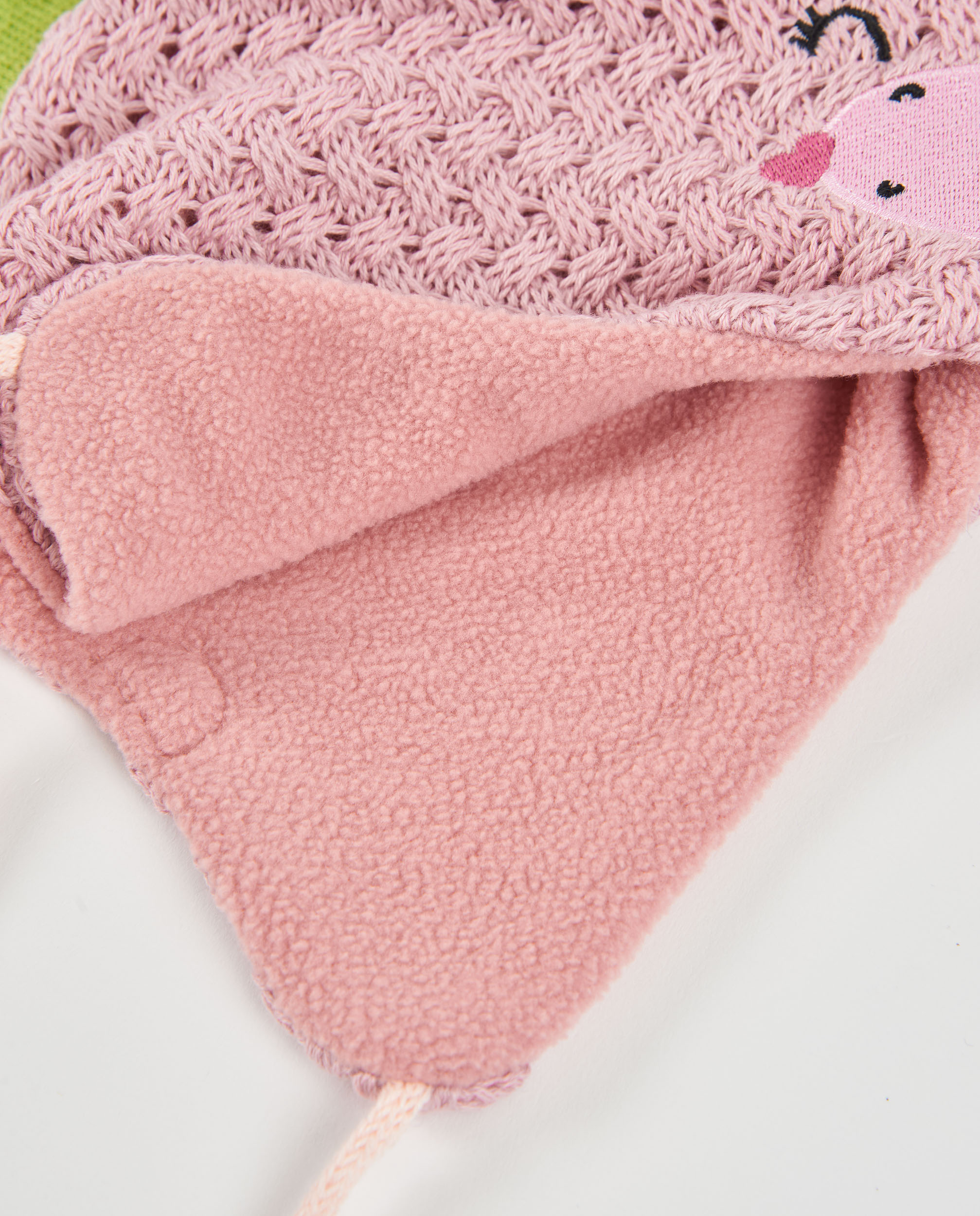 Chapéu para Bebé de Tricô com Design de Dinossauro Rosa-4