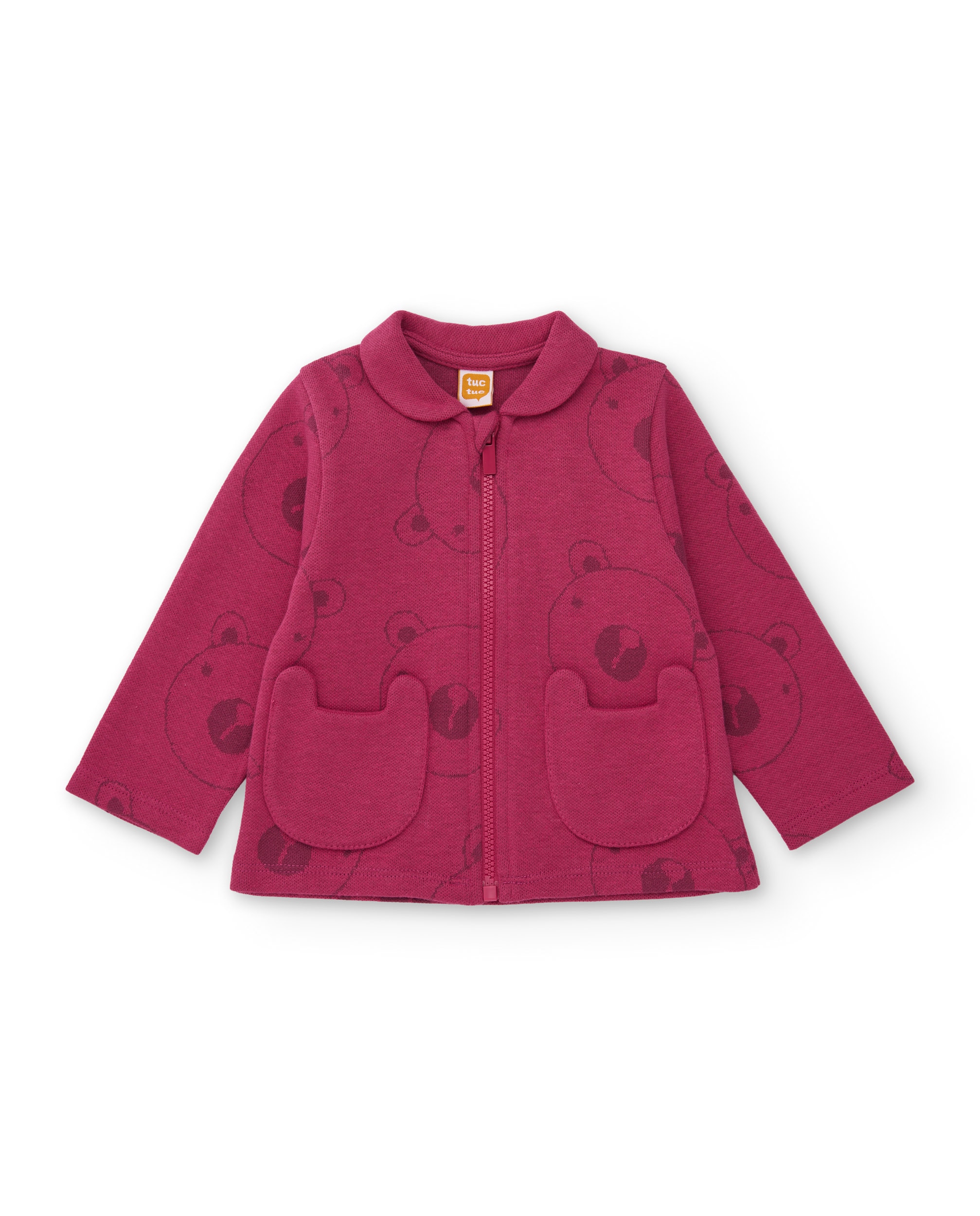 Conjunto de Felpa para Bebé com Casaco com Fecho Zip Bordeaux-2