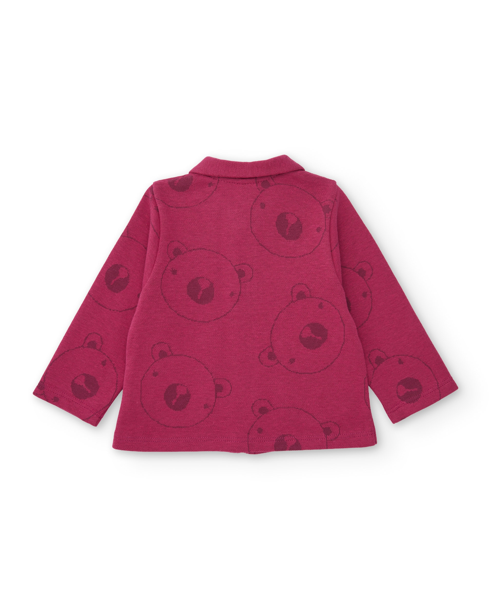 Conjunto de Felpa para Bebé com Casaco com Fecho Zip Bordeaux-3