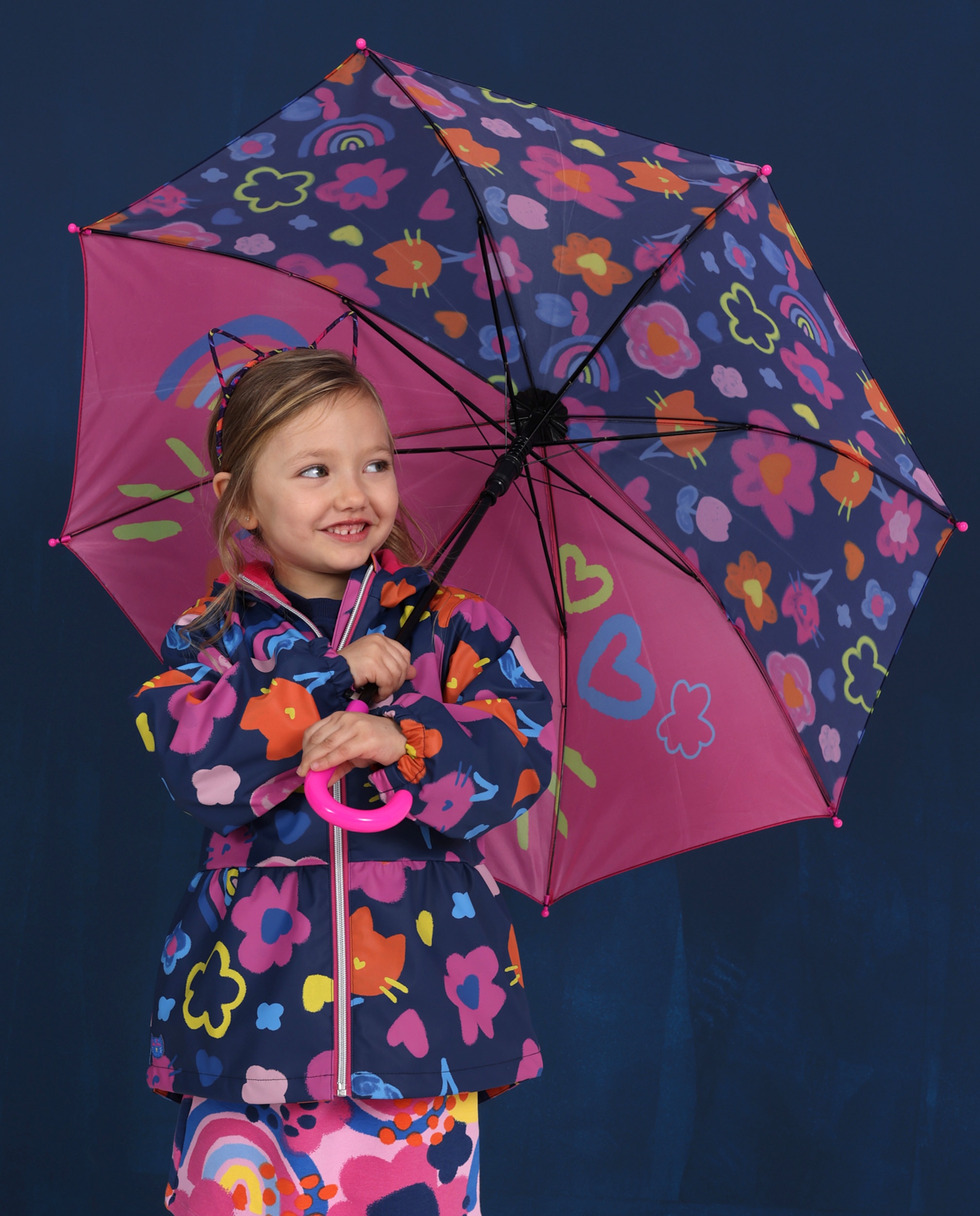 Imagem 0 de Guarda-chuva Infantil com Estampado Floral e Abertura Automática