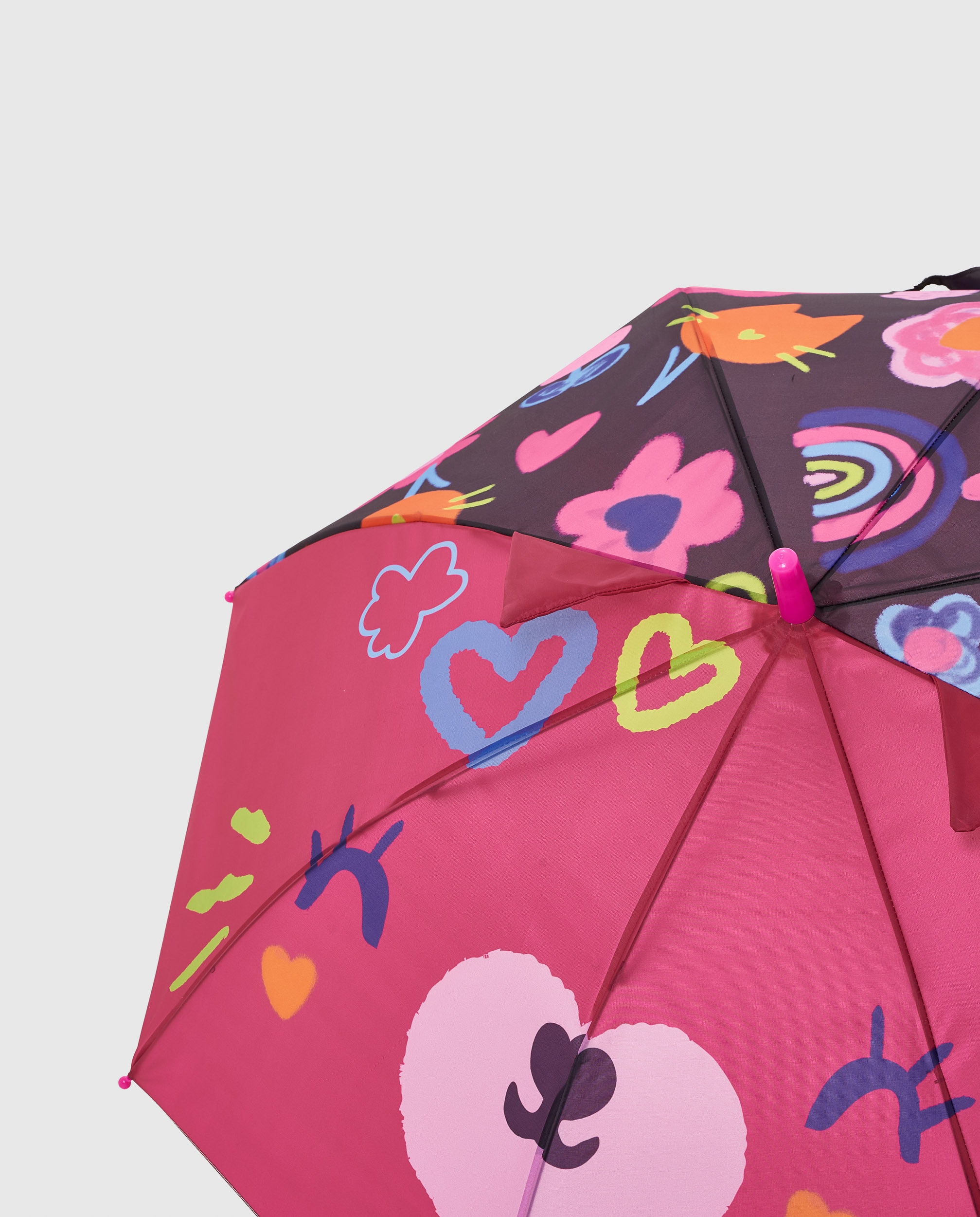 Guarda-chuva Infantil com Estampado Floral e Abertura Automática Multicolor-4