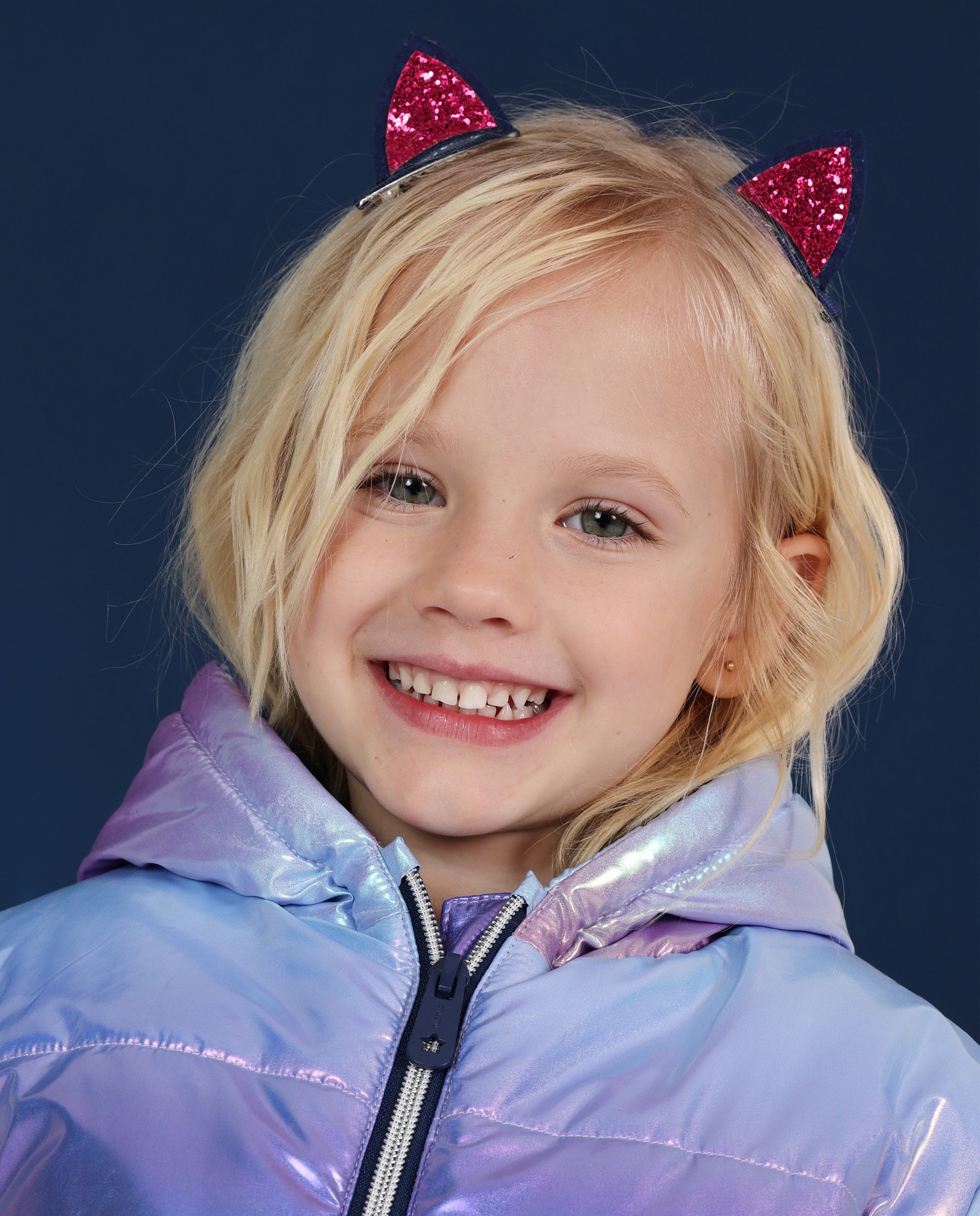 Imagem 0 de Clips de Cabelo Infantil com Orelhas de Gato e Acabamento Glitter