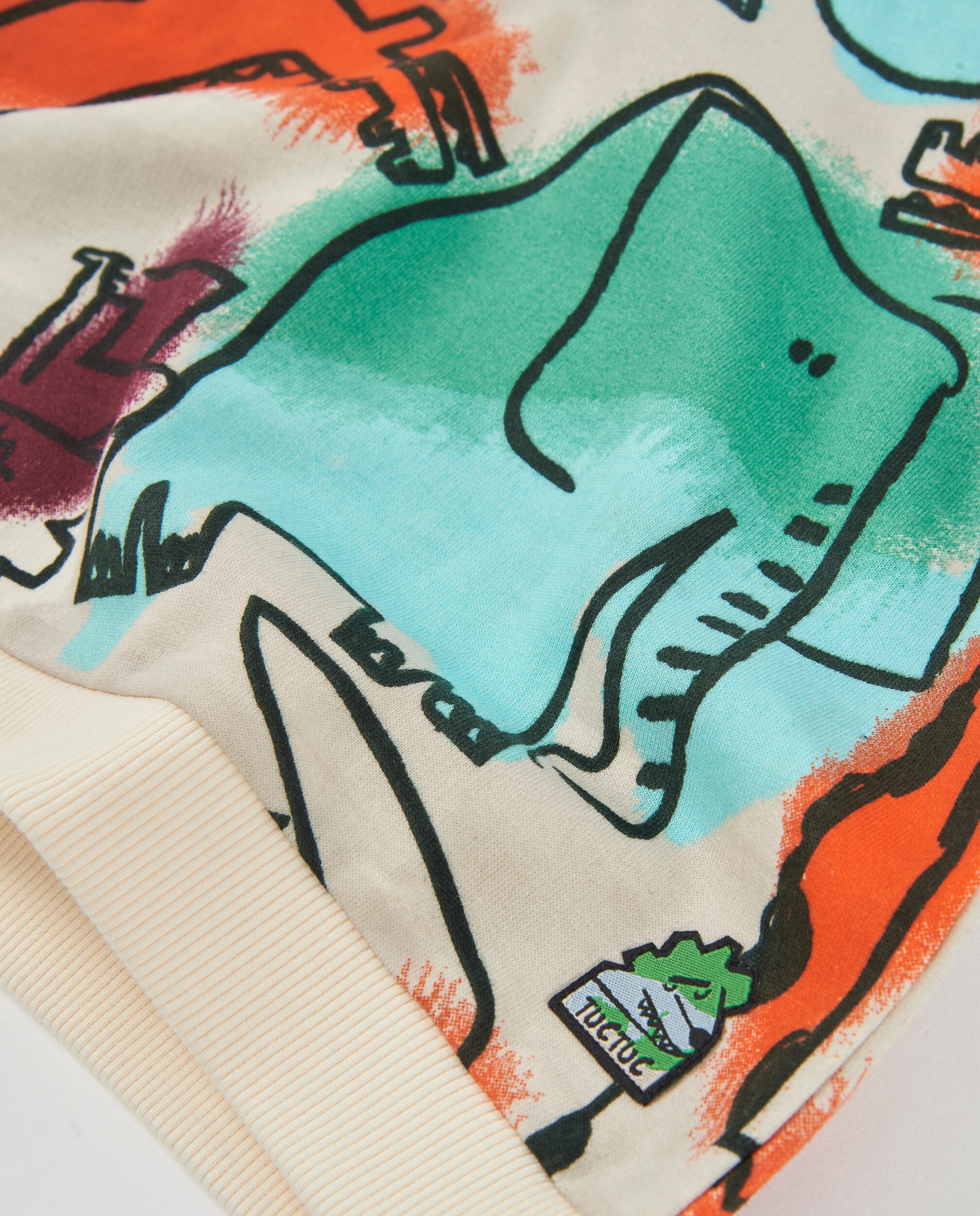 Sweatshirt Infantil de Felpa com Animais Da Savana e Tacto Suave Bege-4
