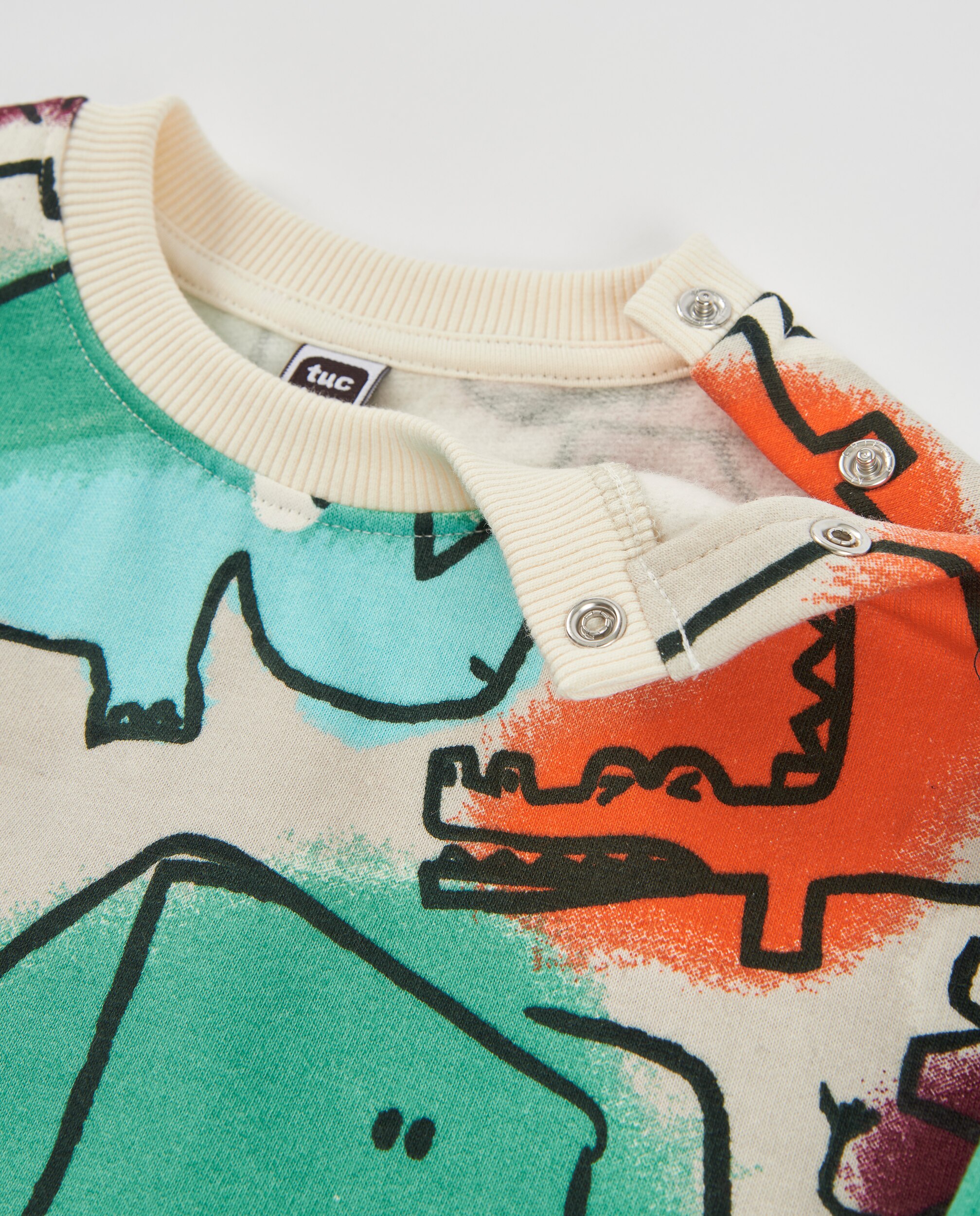 Sweatshirt Infantil de Felpa com Animais Da Savana e Tacto Suave Bege-5
