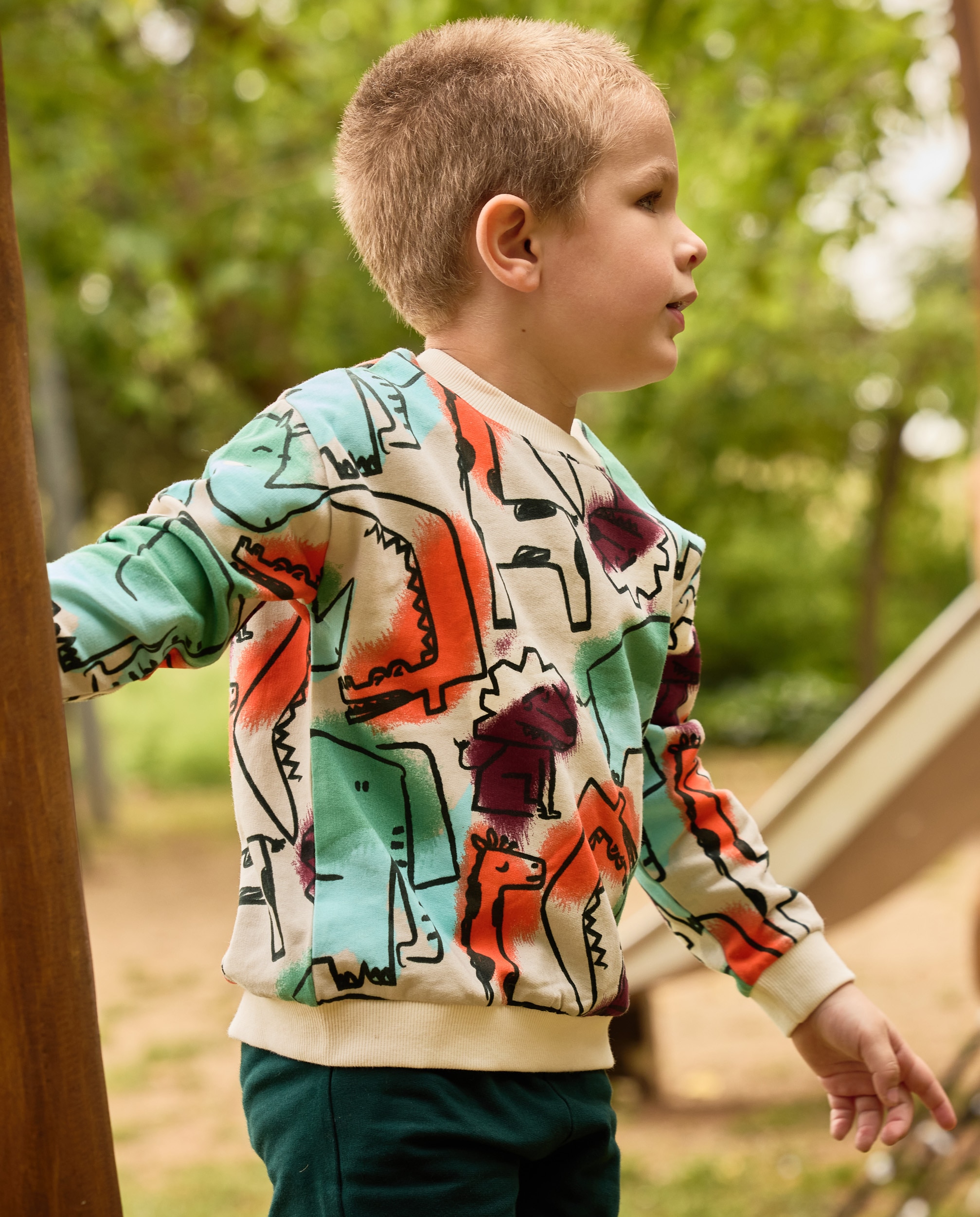 Imagem 0 de Sweatshirt Infantil de Felpa com Animais Da Savana e Tacto Suave