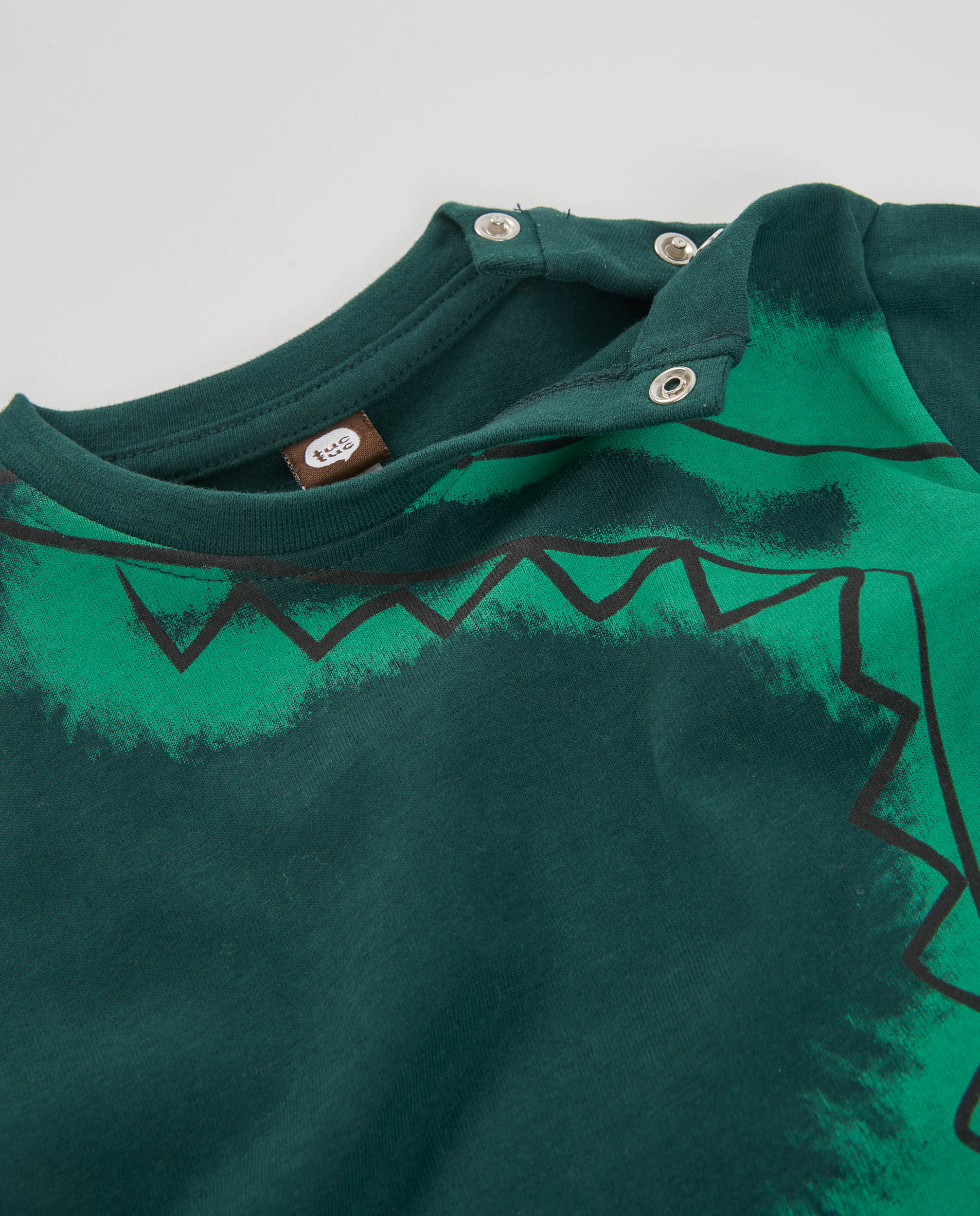 T-shirt Infantil de Malha com Estampado de Crocodilo e Manga Comprida Verde-3