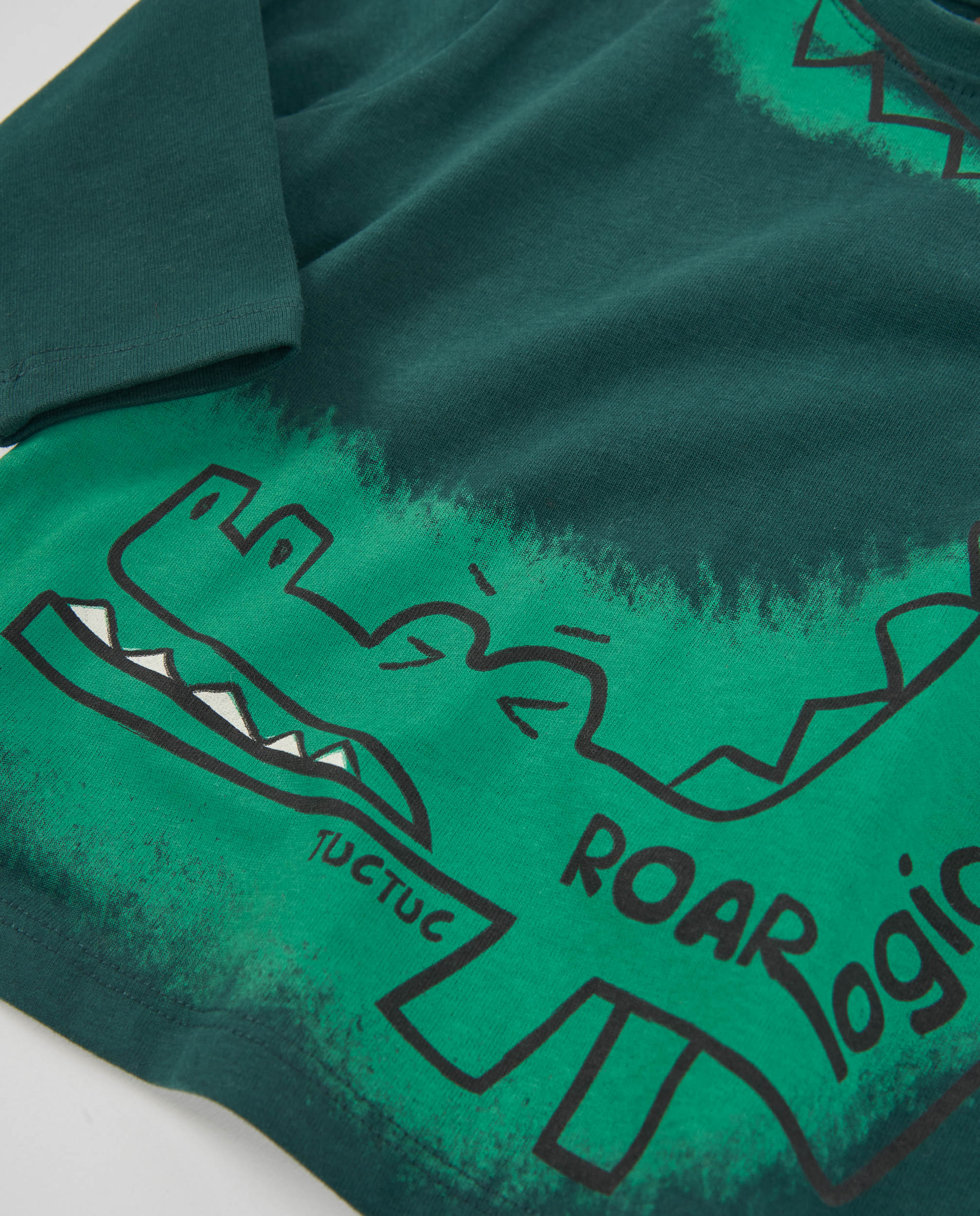 T-shirt Infantil de Malha com Estampado de Crocodilo e Manga Comprida Verde-4
