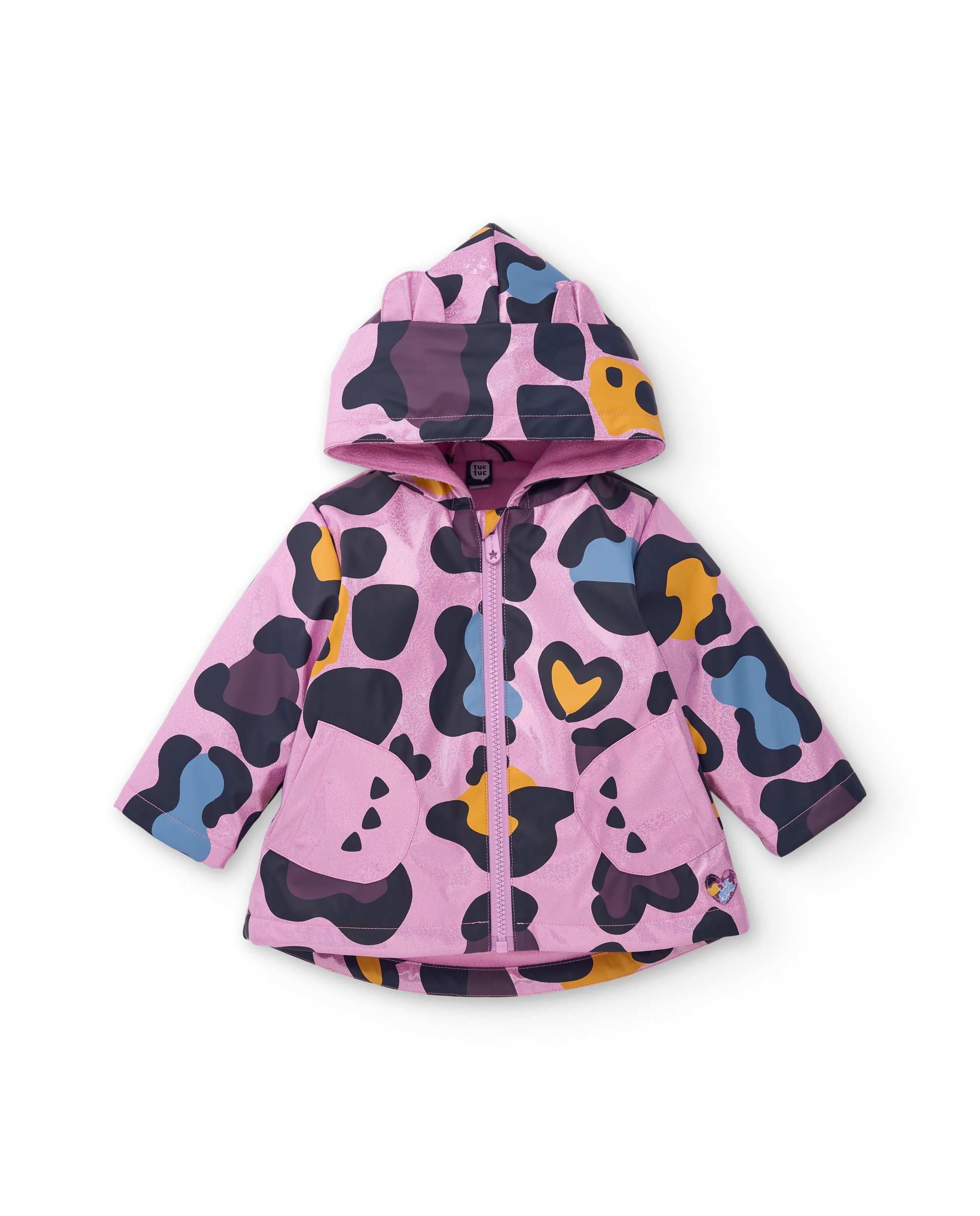 Impermeável Infantil com Estampado Animal Print e Capuz Tuc tuc Rosa-2