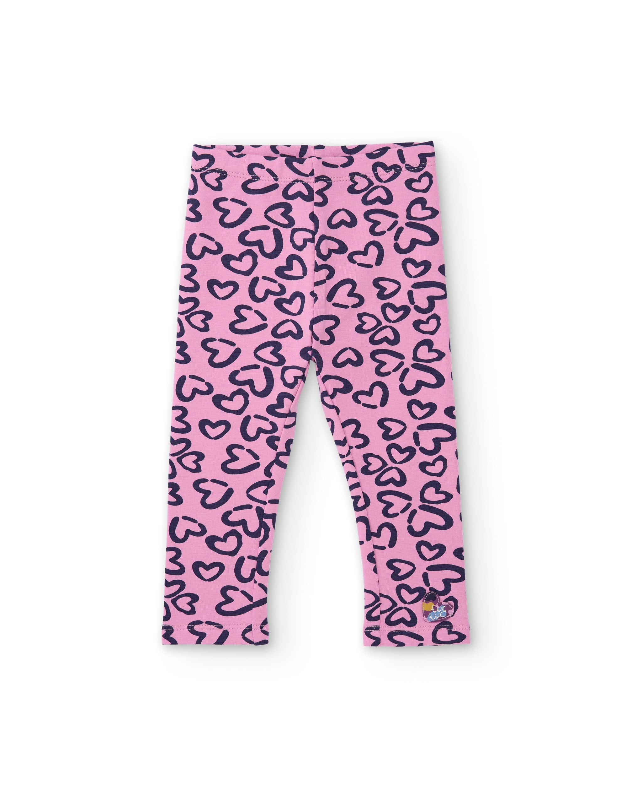 Conjunto Infantil de Felpa com Sweatshirt de Corações e Leggings em Conjunto Rosa-4