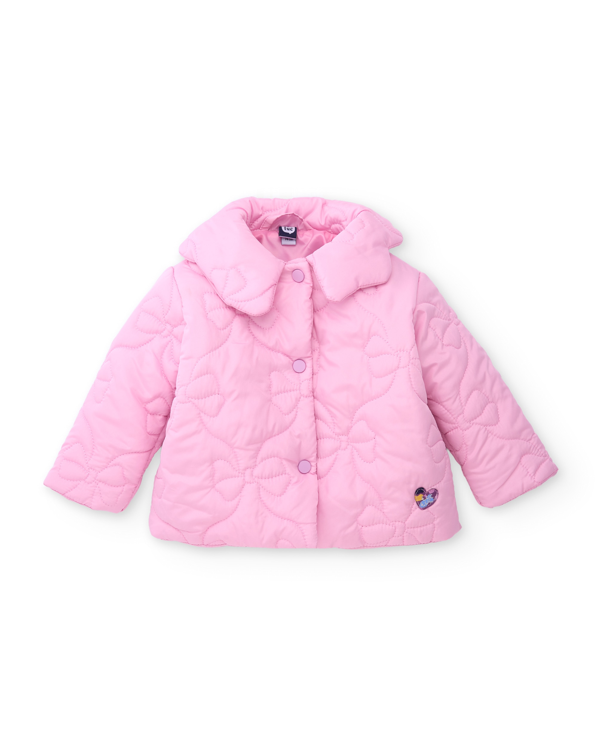 Sobretudo Infantil Acolchoado com Design de Laço e Isolamento Térmico Rosa-2