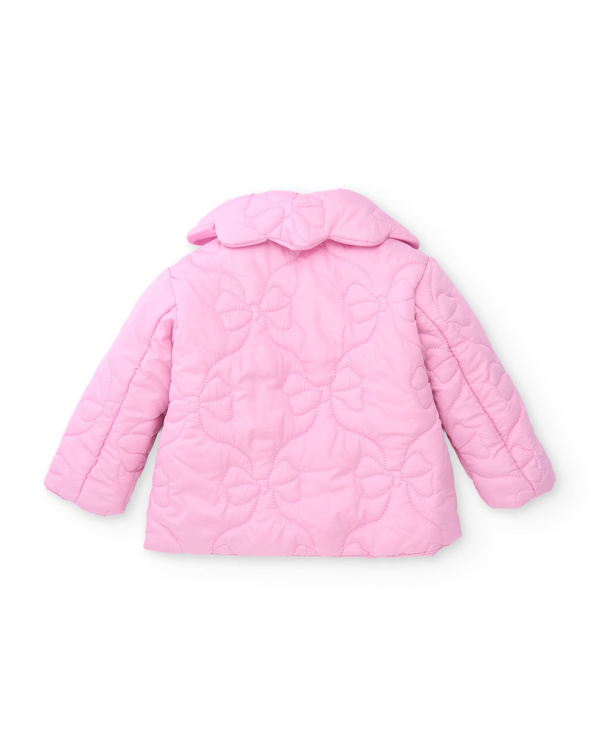 Sobretudo Infantil Acolchoado com Design de Laço e Isolamento Térmico Rosa-3