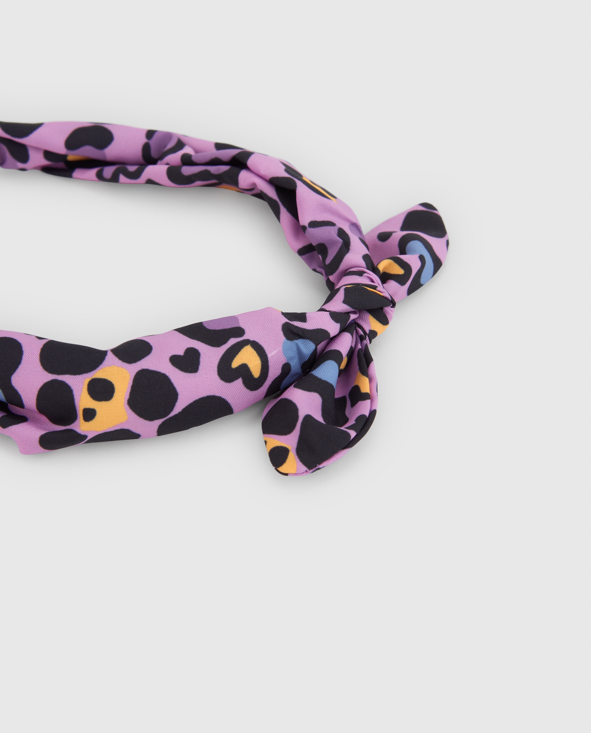 Bandolete Rígida com Estampado Animal Print e Nó Lilás-3