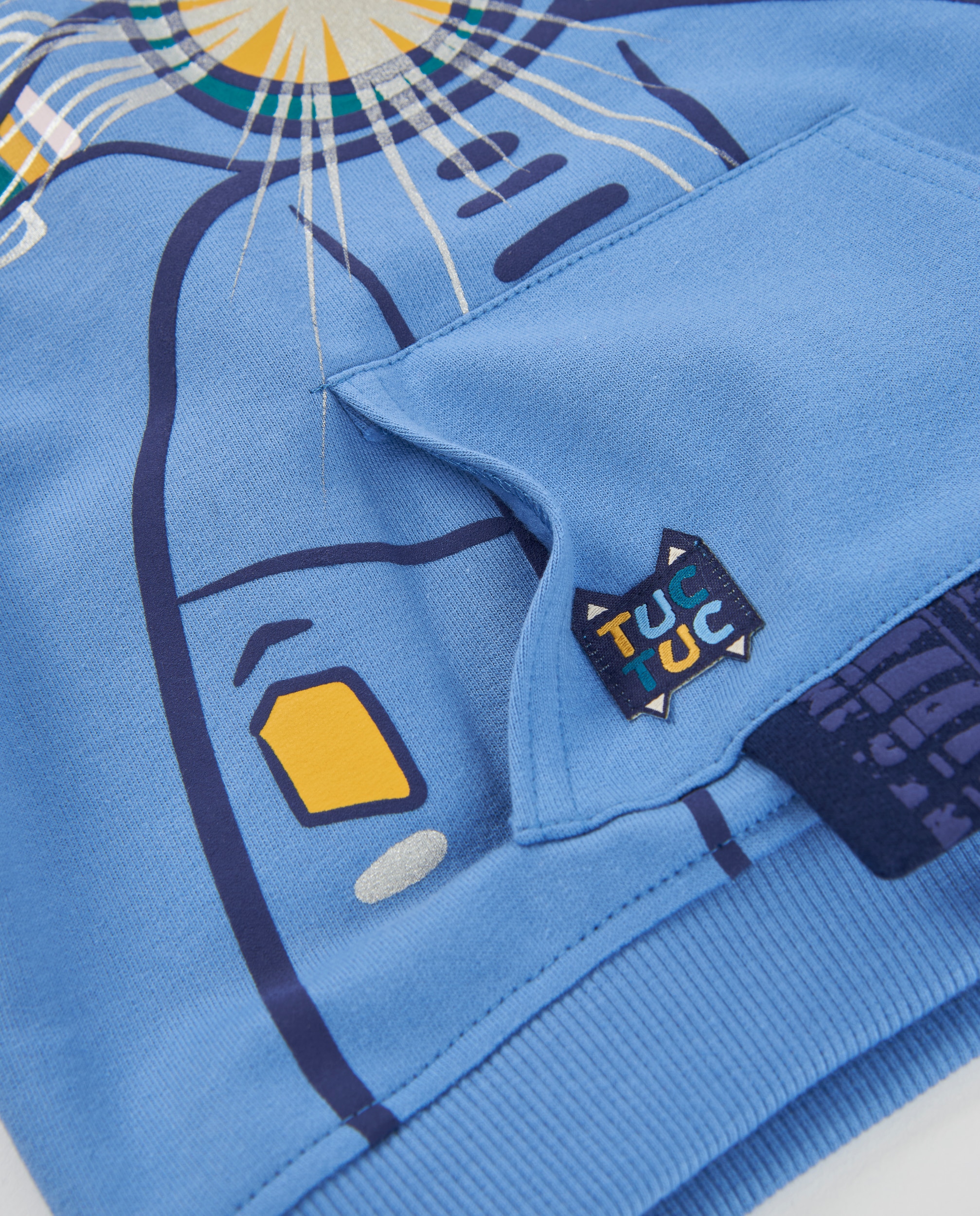 Sweatshirt Infantil de Felpa com Design de Vespa e Tecido Quente Azul-5