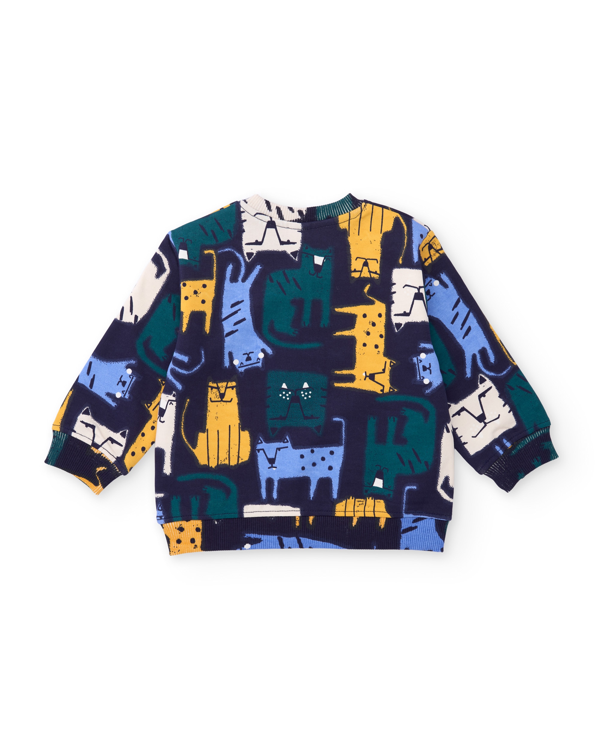 Conjunto Infantil de Felpa com Sweatshirt de Tigres e Calças Azul-marinho-5