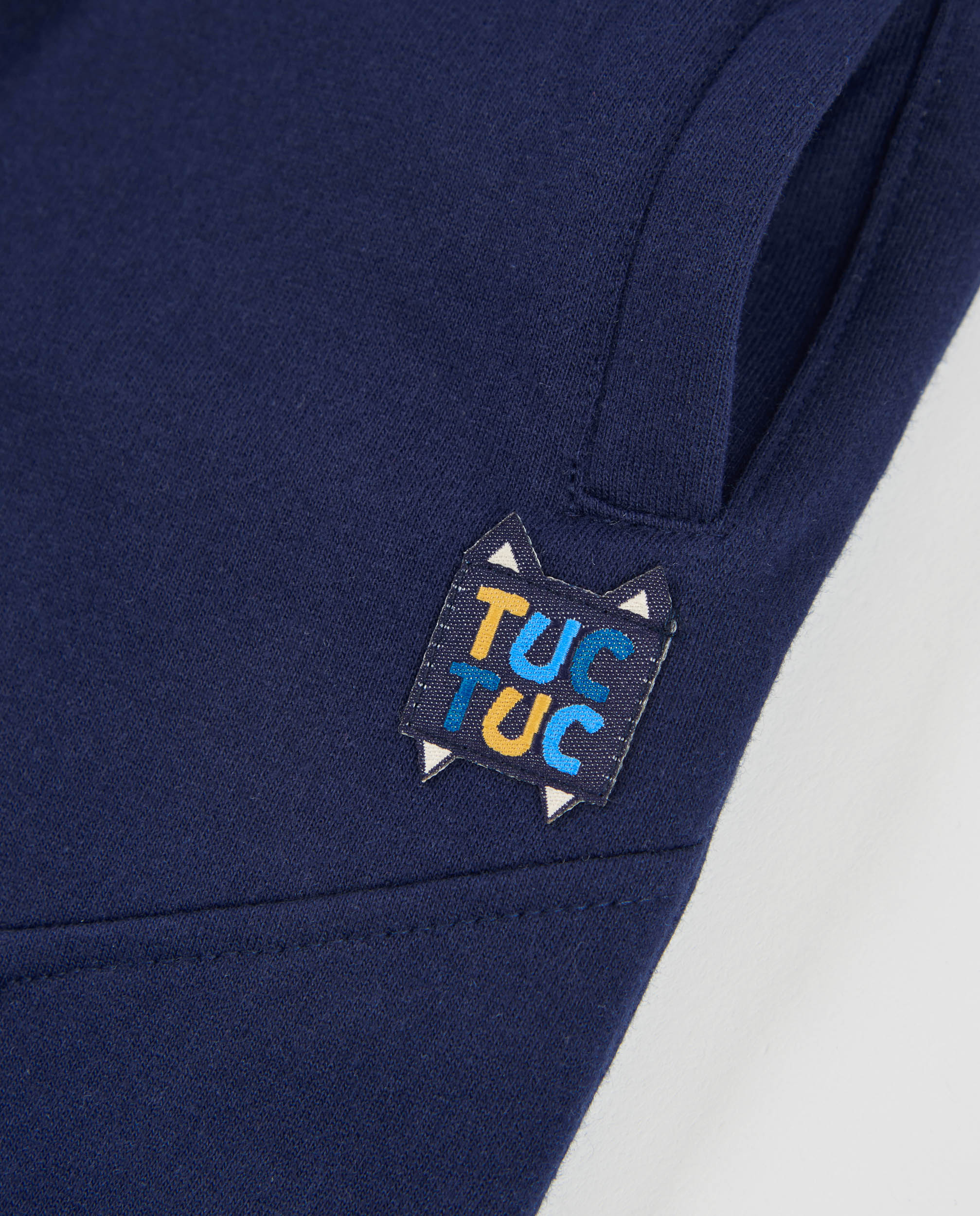 Calças Infantil de Felpa com Cintura Ajustável e Tacto Quente Azul-marinho-3