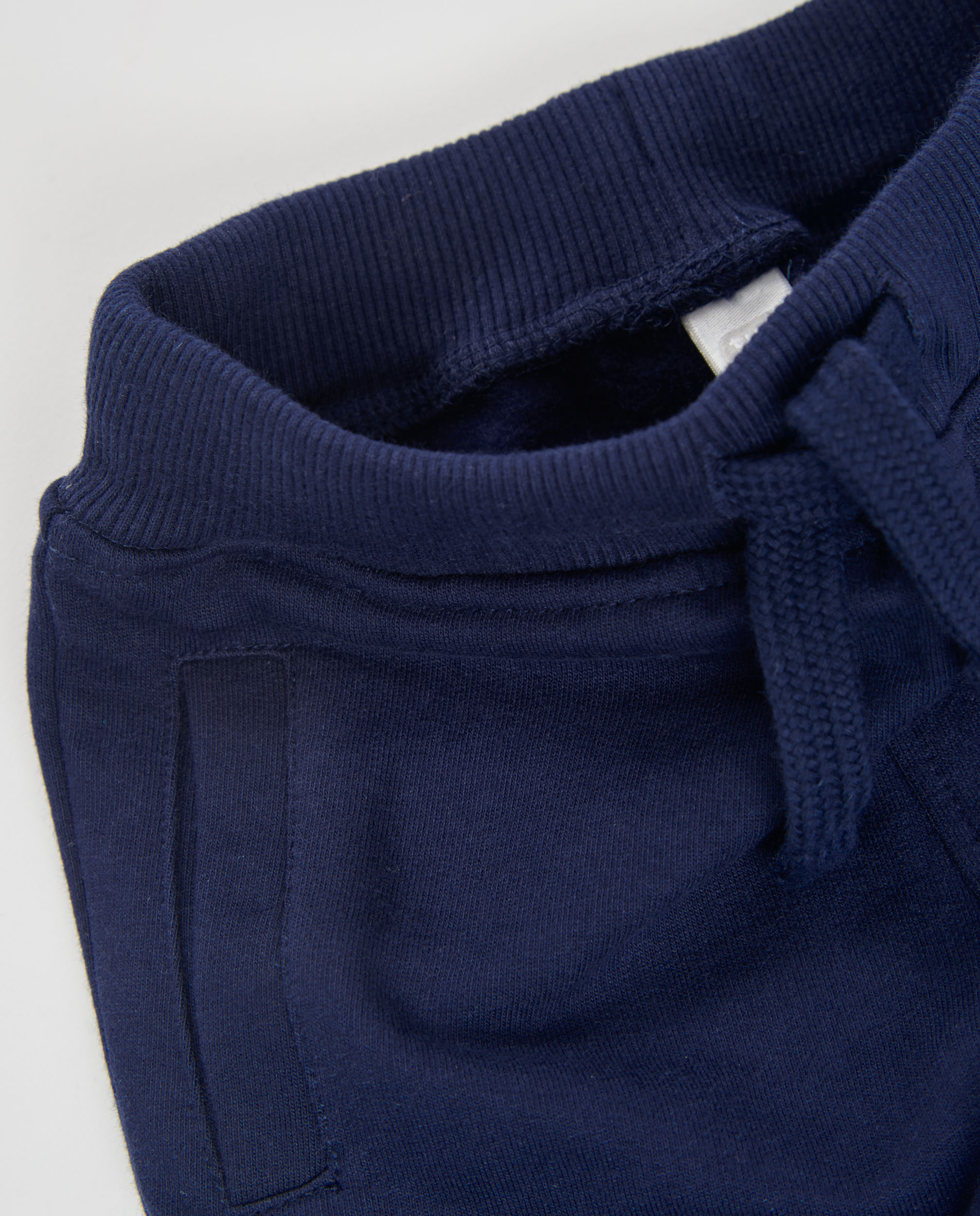 Calças Infantil de Felpa com Cintura Ajustável e Tacto Quente Azul-marinho-4