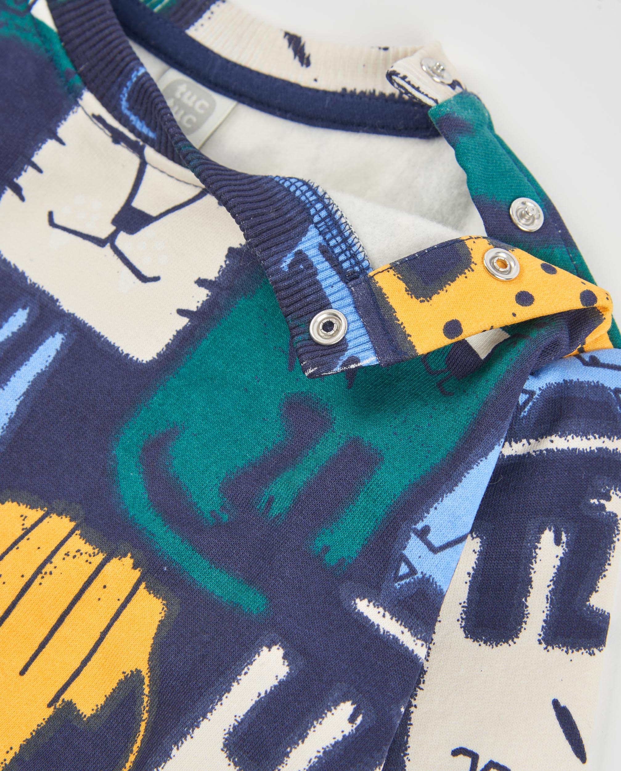 Sweatshirt Infantil de Felpa com Estampado de Tigres e Cores Vivas Azul-marinho-4