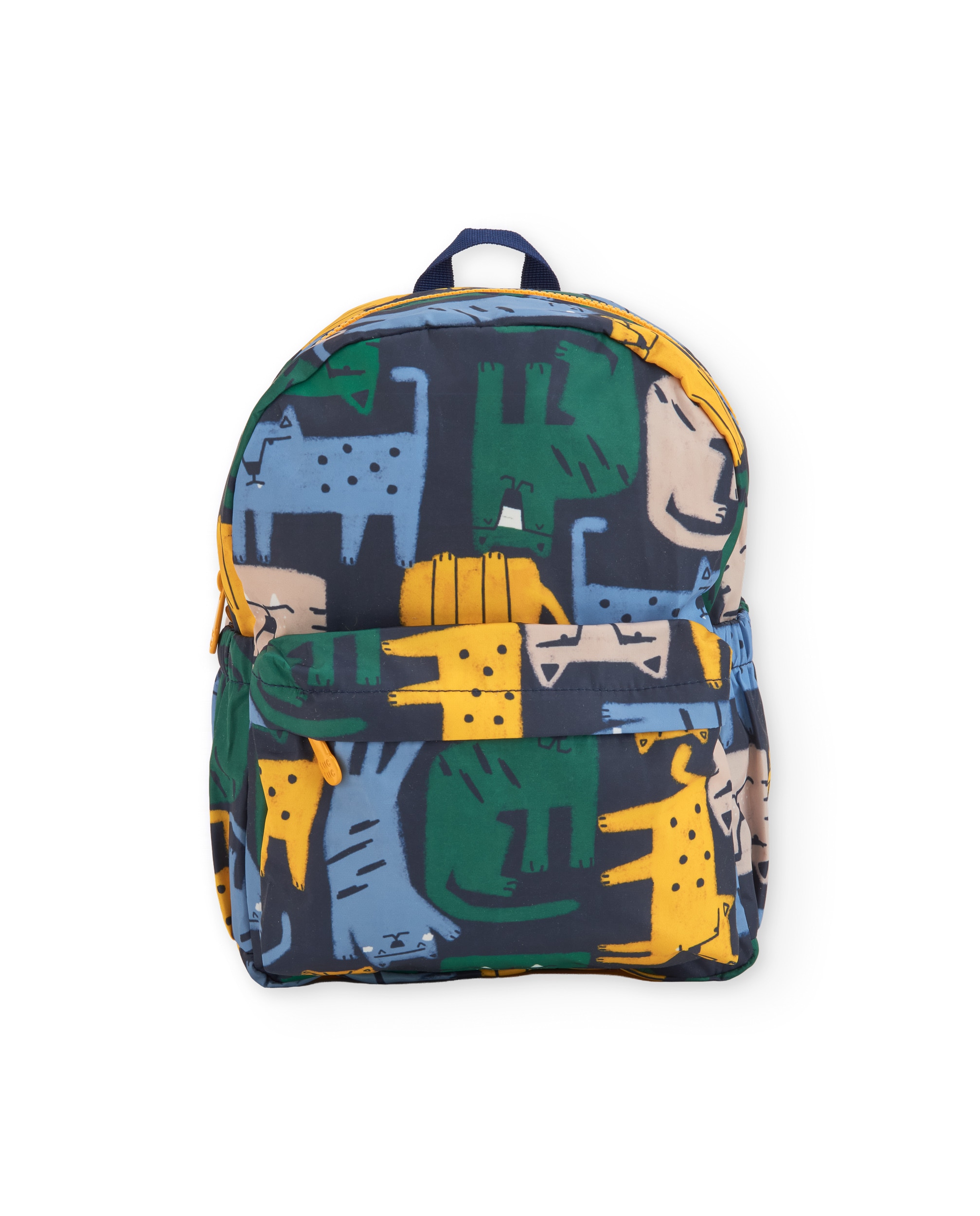 Mochila Infantil com Estampado de Tigres e Fecho Ajustável Azul-2