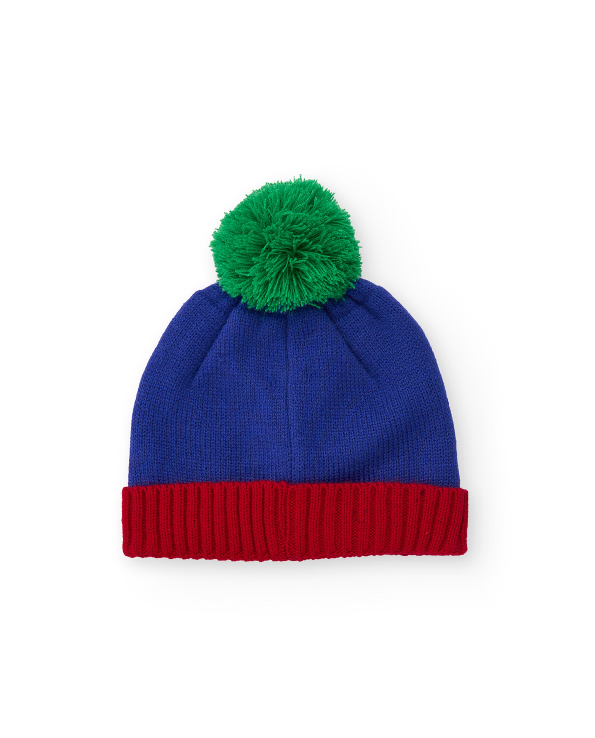 Chapéu Infantil de Tricô com Pompom e Design de Dinossauro Azul-2