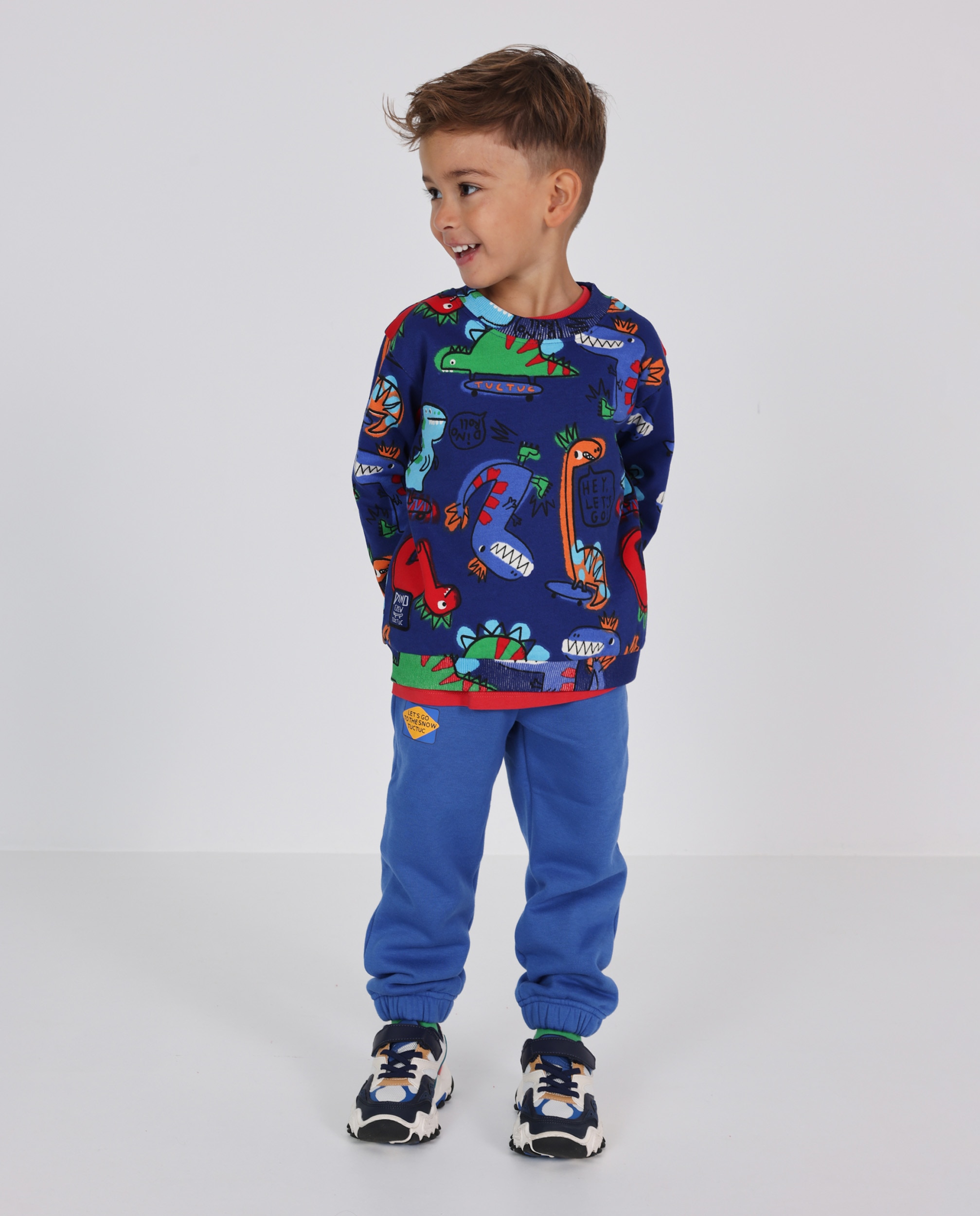 Imagem 0 de Sweatshirt Infantil de Felpa com Print de Dinossauros e Cores Vivas