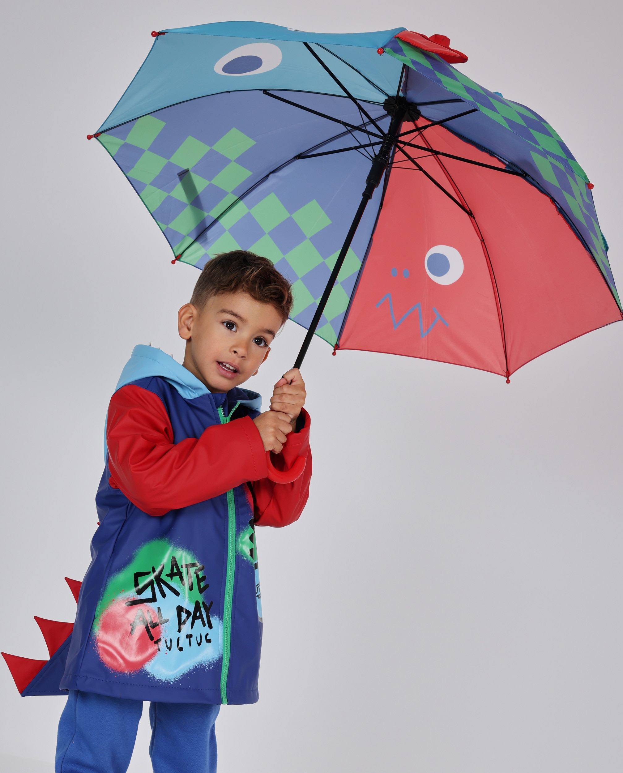 Imagem 0 de Guarda-chuva Infantil com Abertura Automática e Estampado Dinossauro