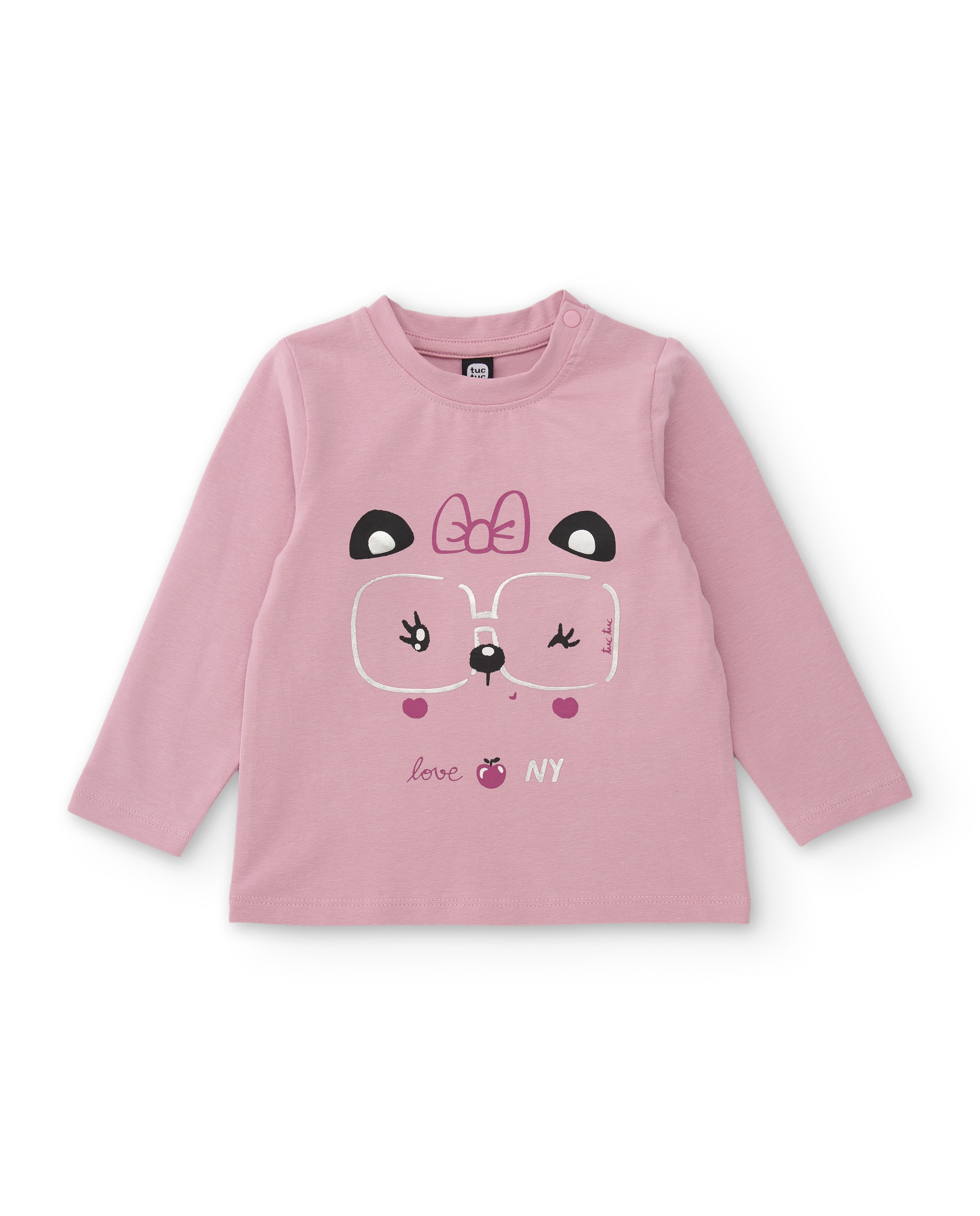 Imagem 0 de T-shirt Infantil de Malha com Manga Comprida e Gráfico Panda
