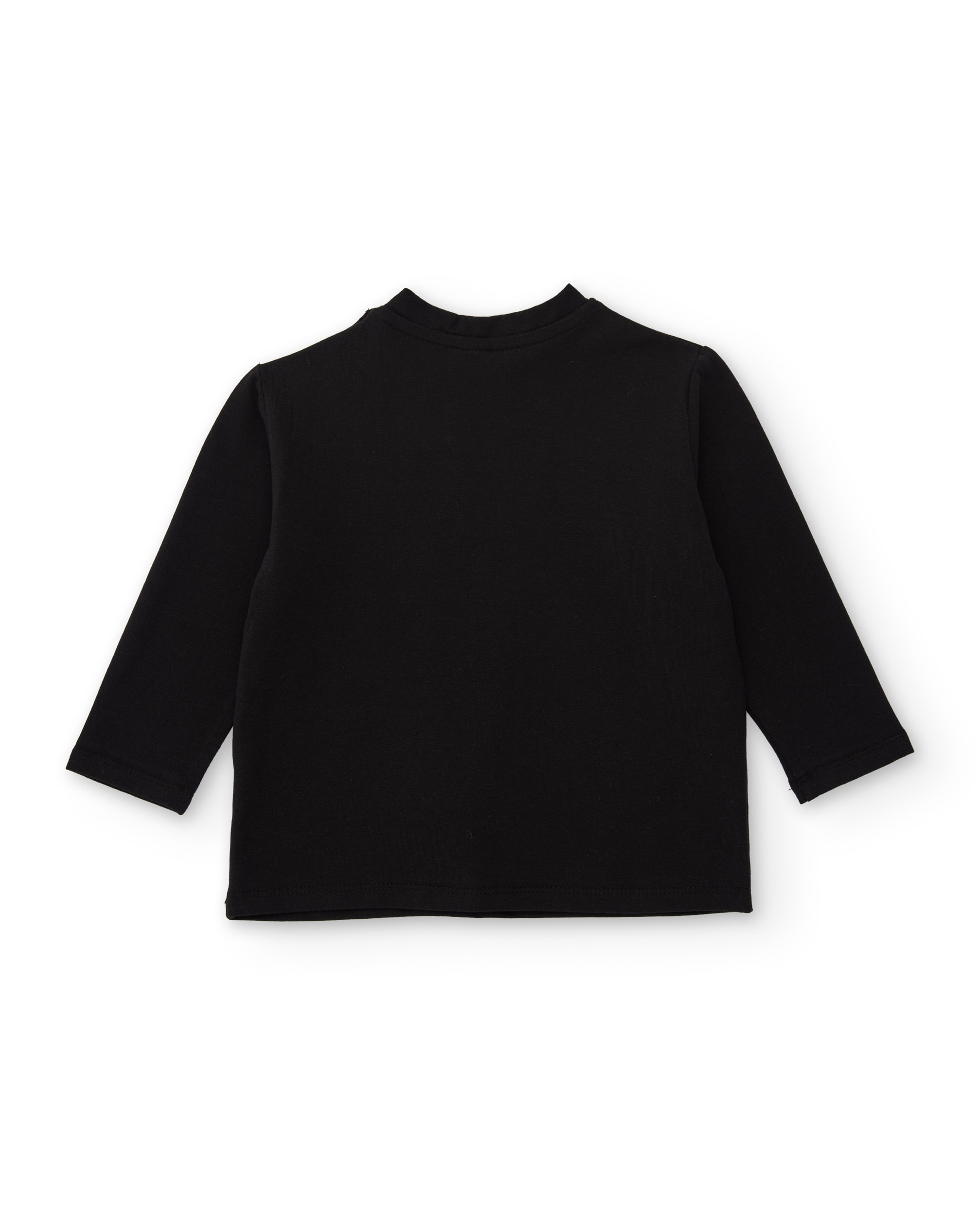 T-shirt Infantil de Malha com Design de Mala a Tiracolo e Manga Comprida Preto-2