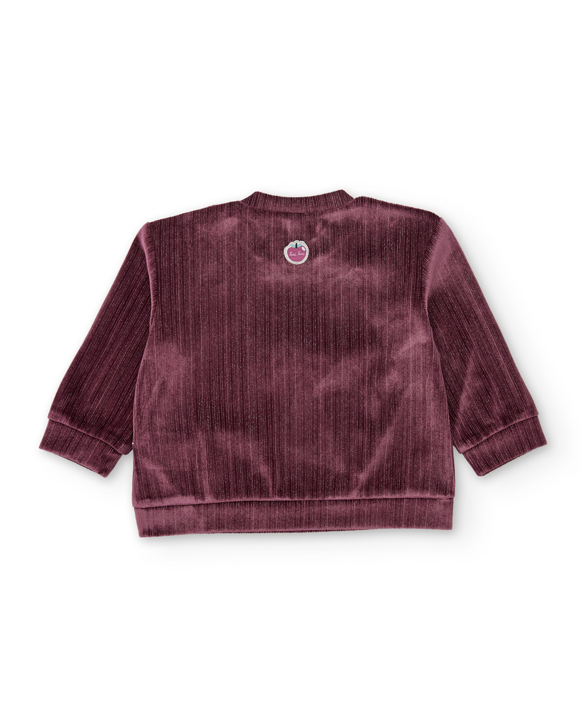 Sweatshirt Infantil de Veludo com Laços Decorativos e Tacto Suave Violeta-2
