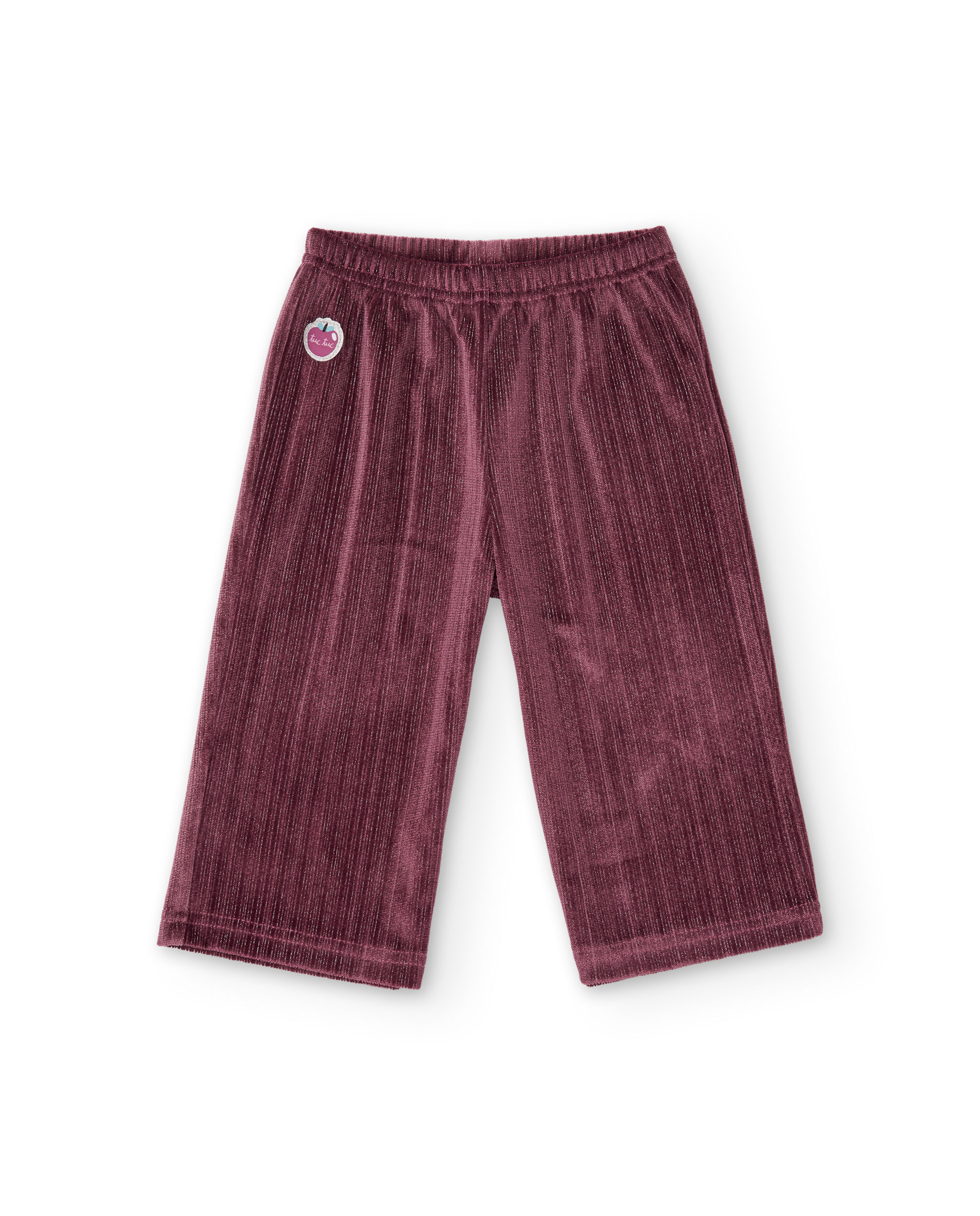Calças Infantil de Veludo com Cintura Elástica Violeta-2