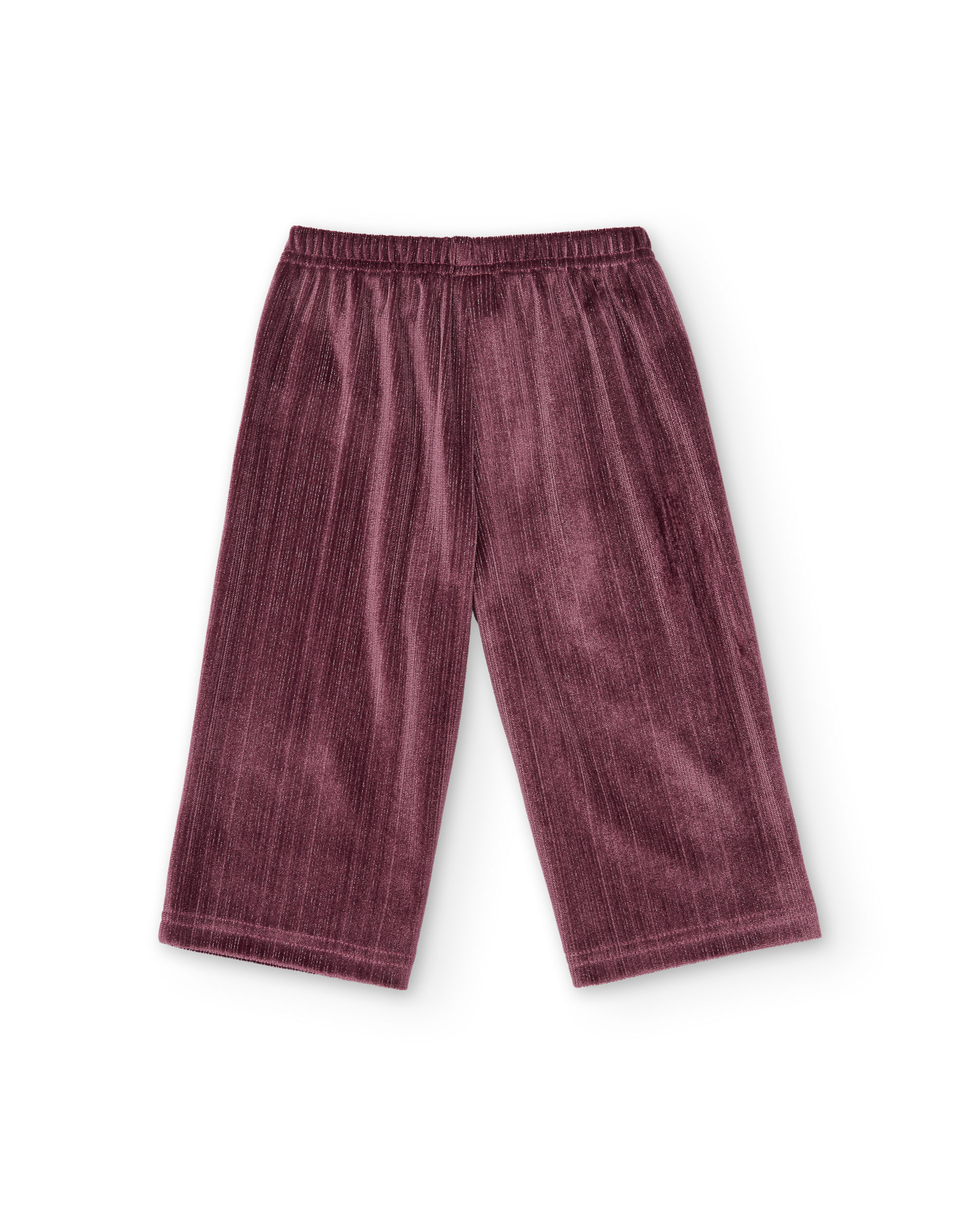 Calças Infantil de Veludo com Cintura Elástica Violeta-3