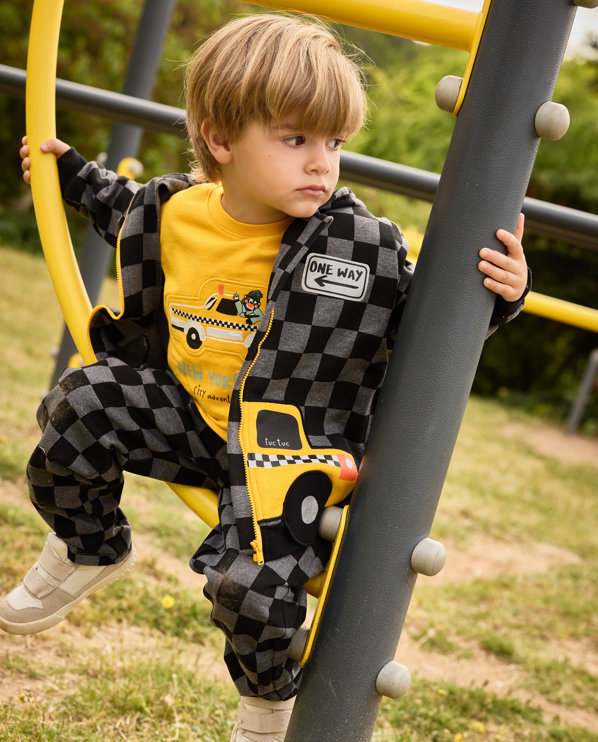 Imagem 0 de Calças Infantil de Felpa com Estampado Geométrico e Tacto Suave