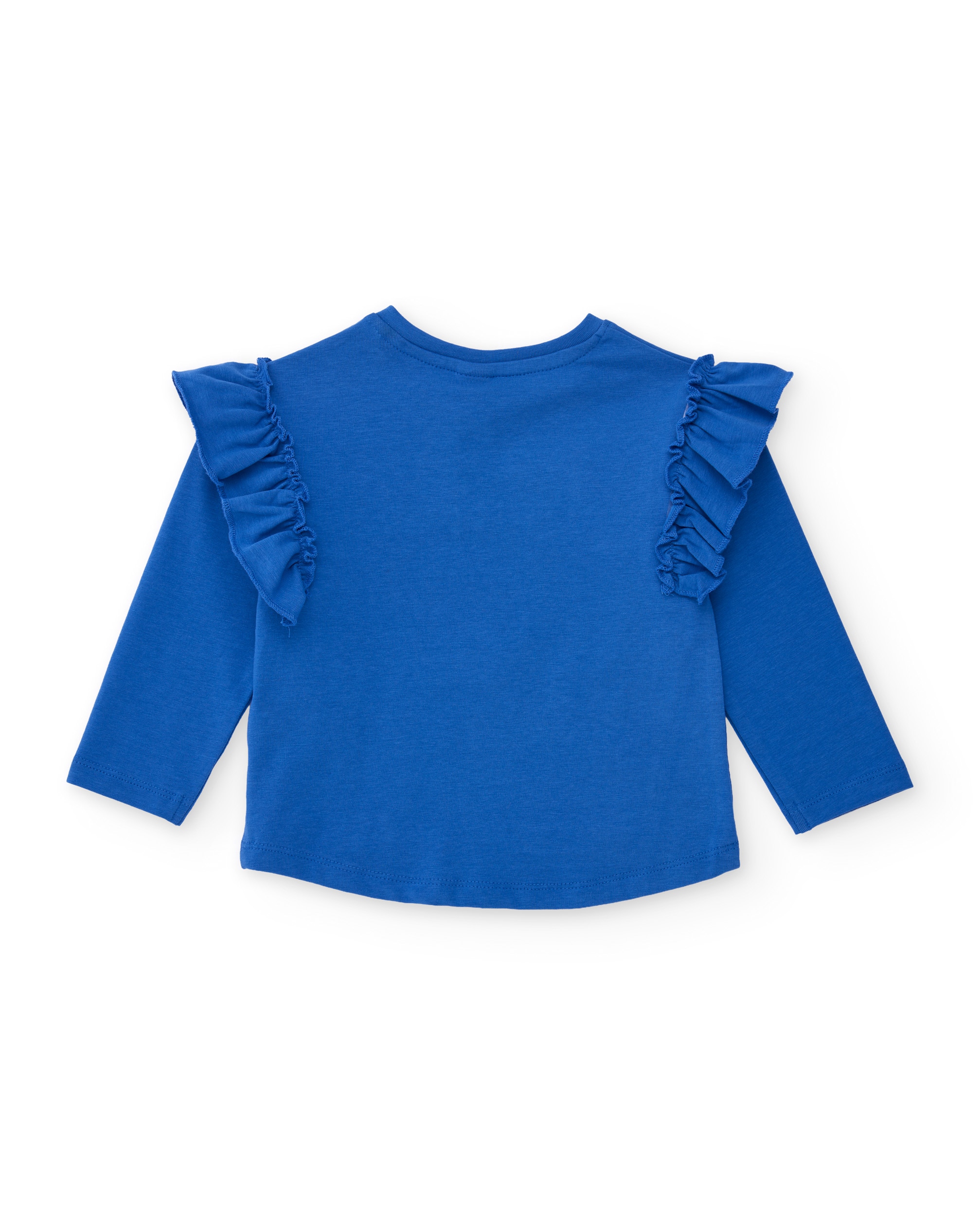 T-shirt Infantil de Malha com Folho e Estampado Floral Azul-2