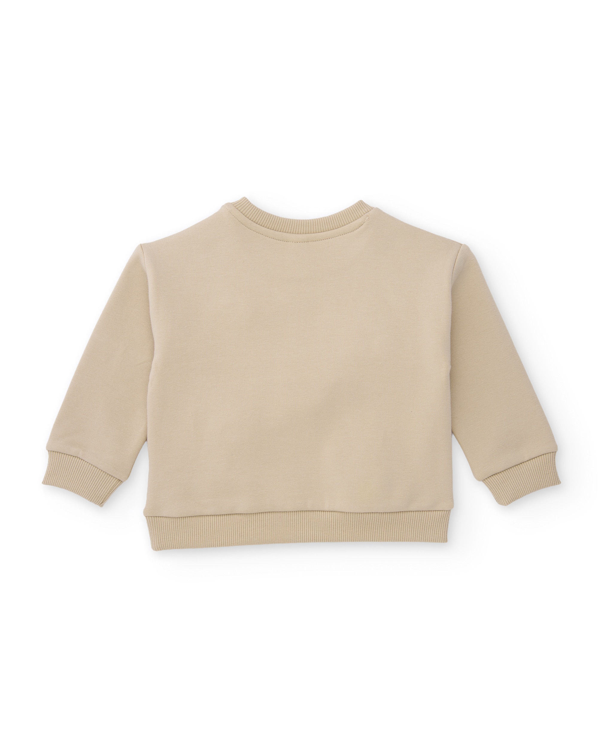Conjunto Infantil de Felpa com Sweatshirt de Flores e Leggings Estampados Bege-4