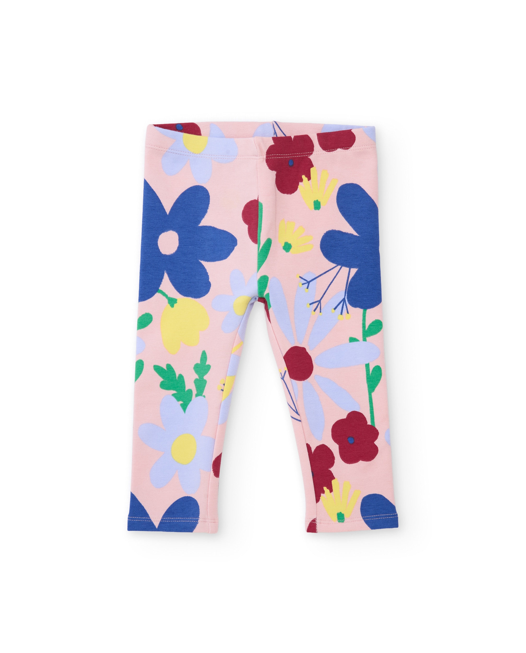 Imagem 0 de Leggings Infantil de Felpa com Estampado Floral e Tecido Elástico