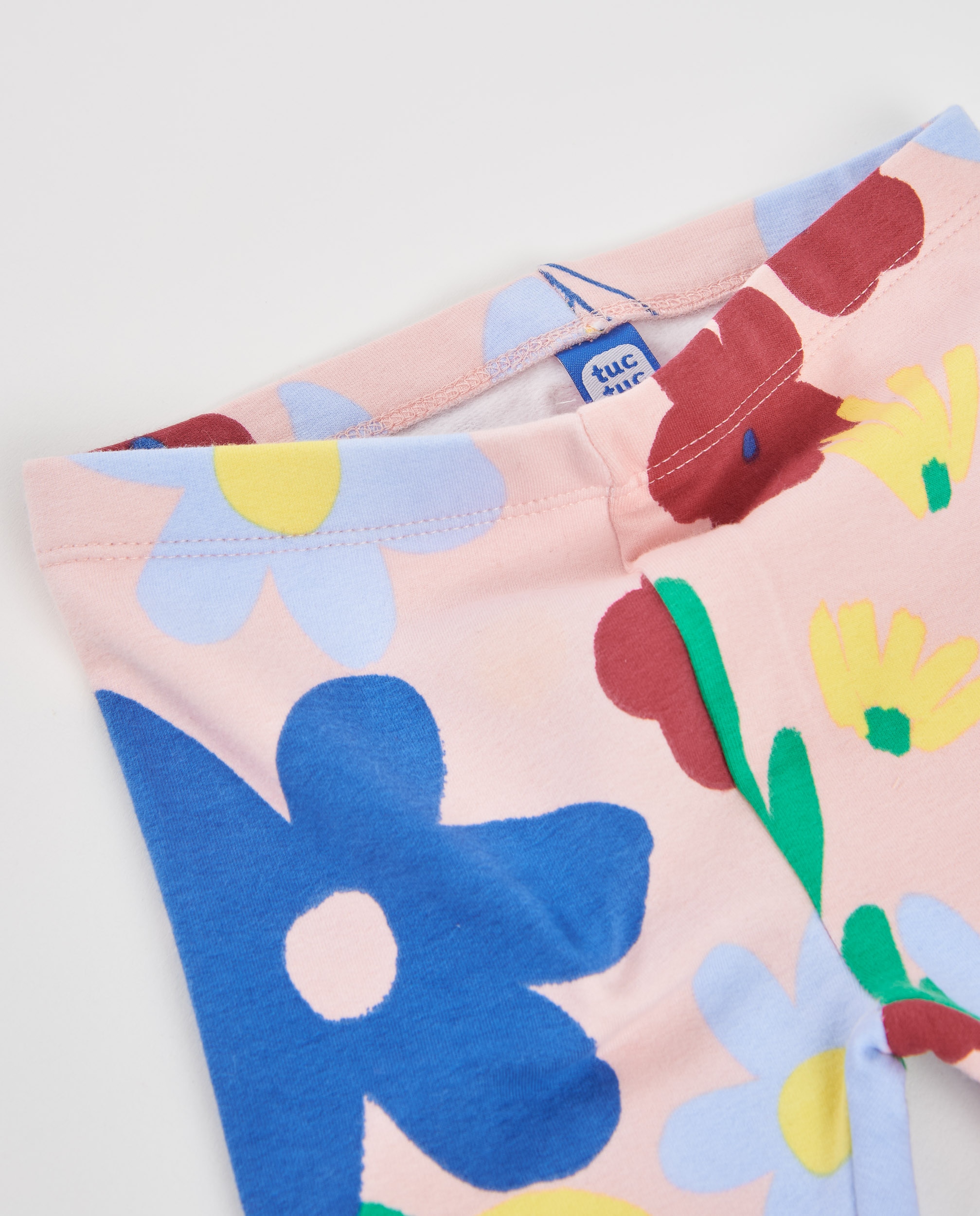 Leggings Infantil de Felpa com Estampado Floral e Tecido Elástico Rosa-claro-3