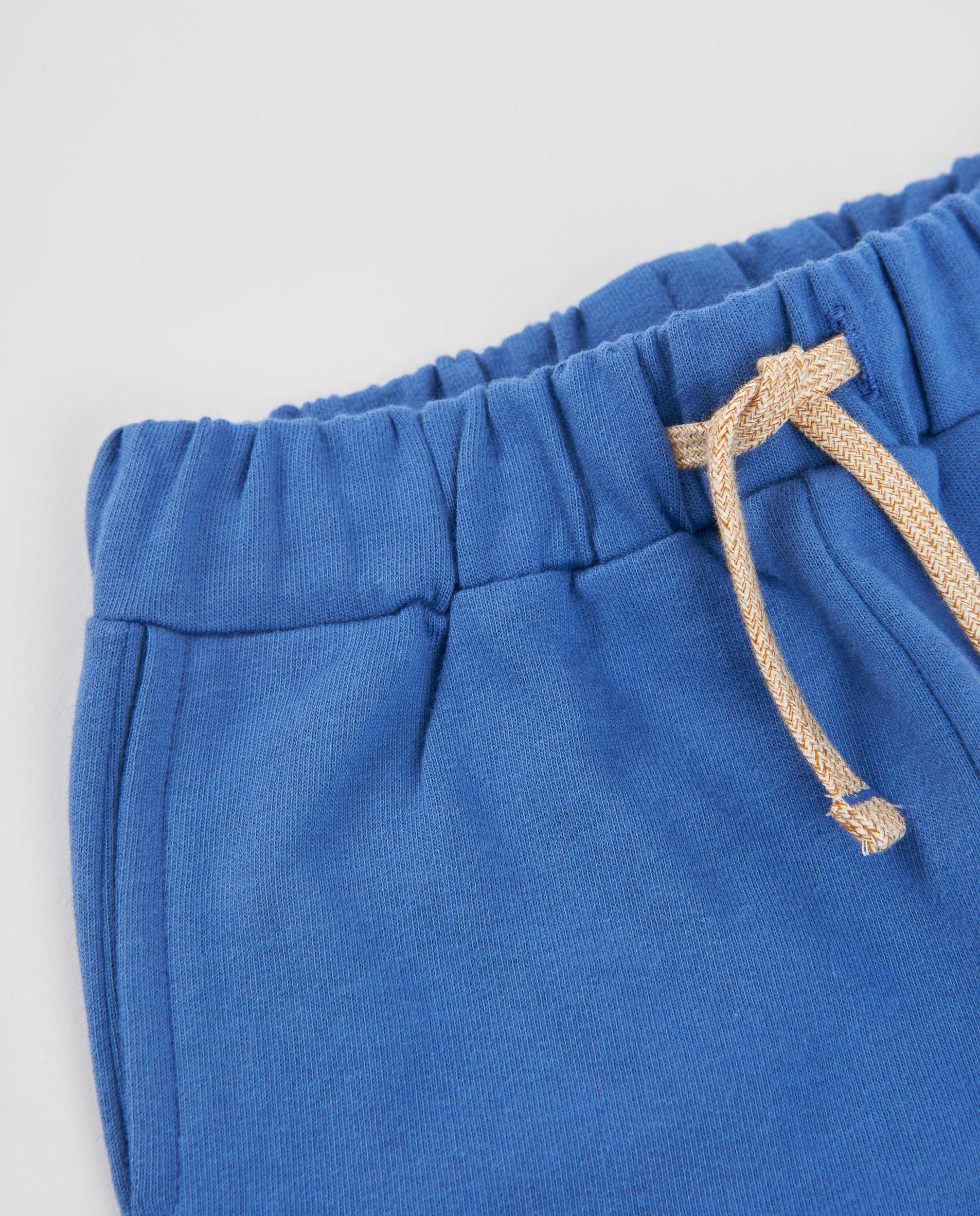 Calças Infantil de Felpa com Cintura Elástica e Tecido Flexível Azul-3