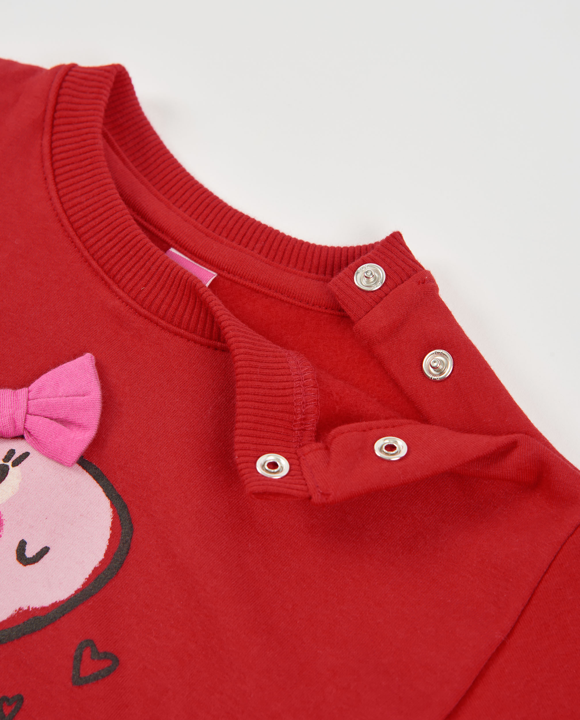 Sweatshirt Infantil de Felpa com Estampado de Dinossauro e Tecido Quente Vermelho-4