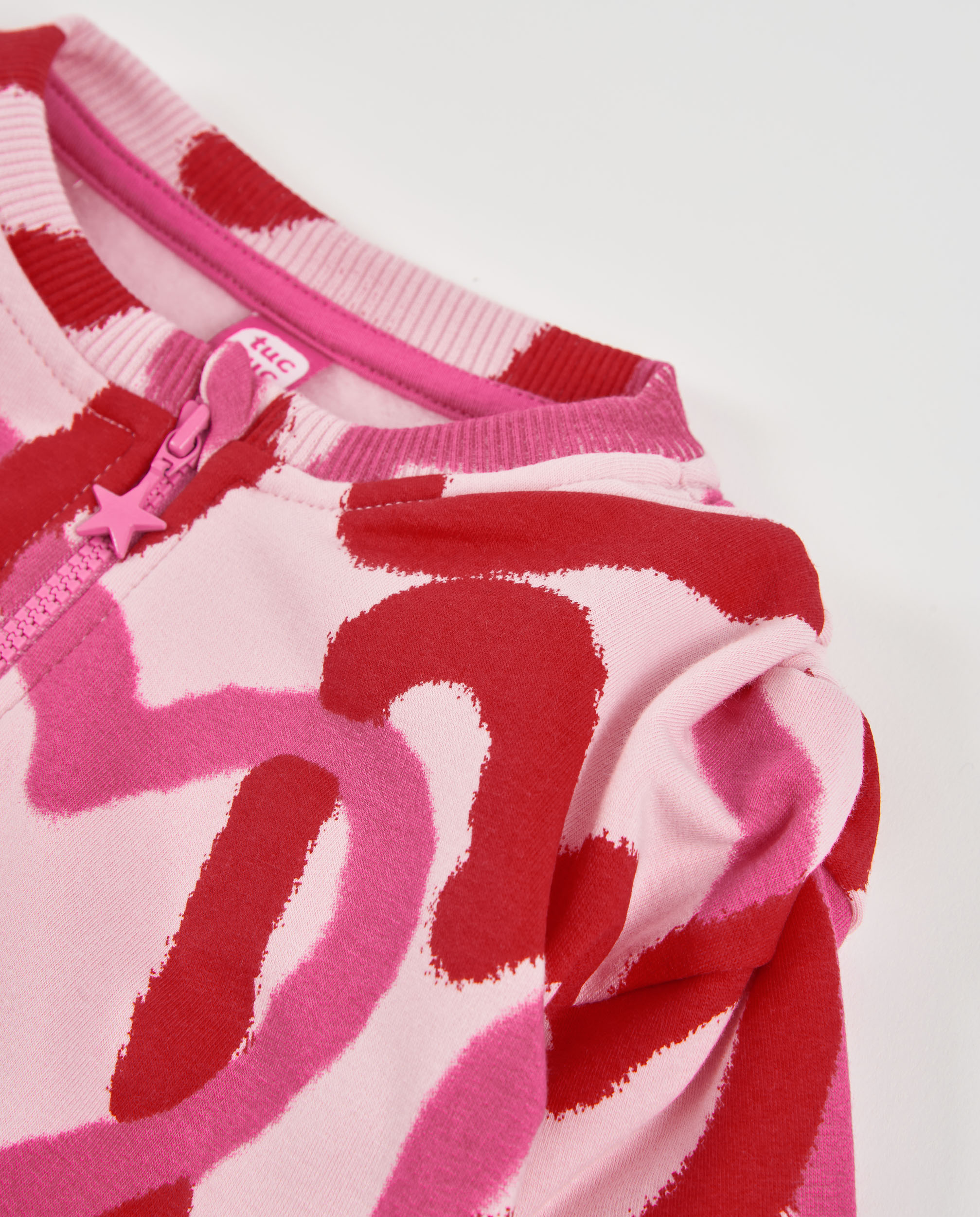 Sweatshirt Infantil de Felpa com Fecho Zip e Estampado de Corações Rosa-3