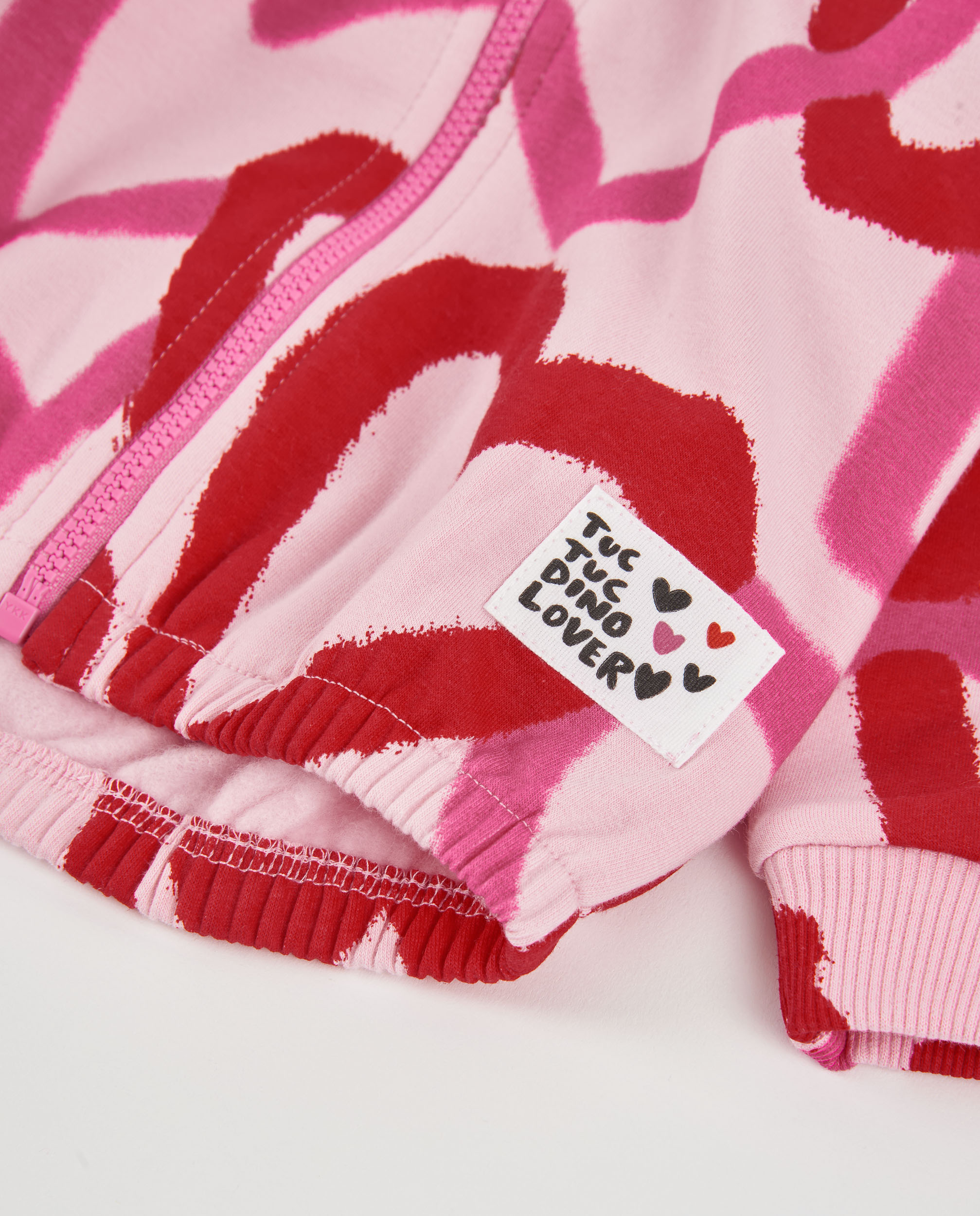 Sweatshirt Infantil de Felpa com Fecho Zip e Estampado de Corações Rosa-4