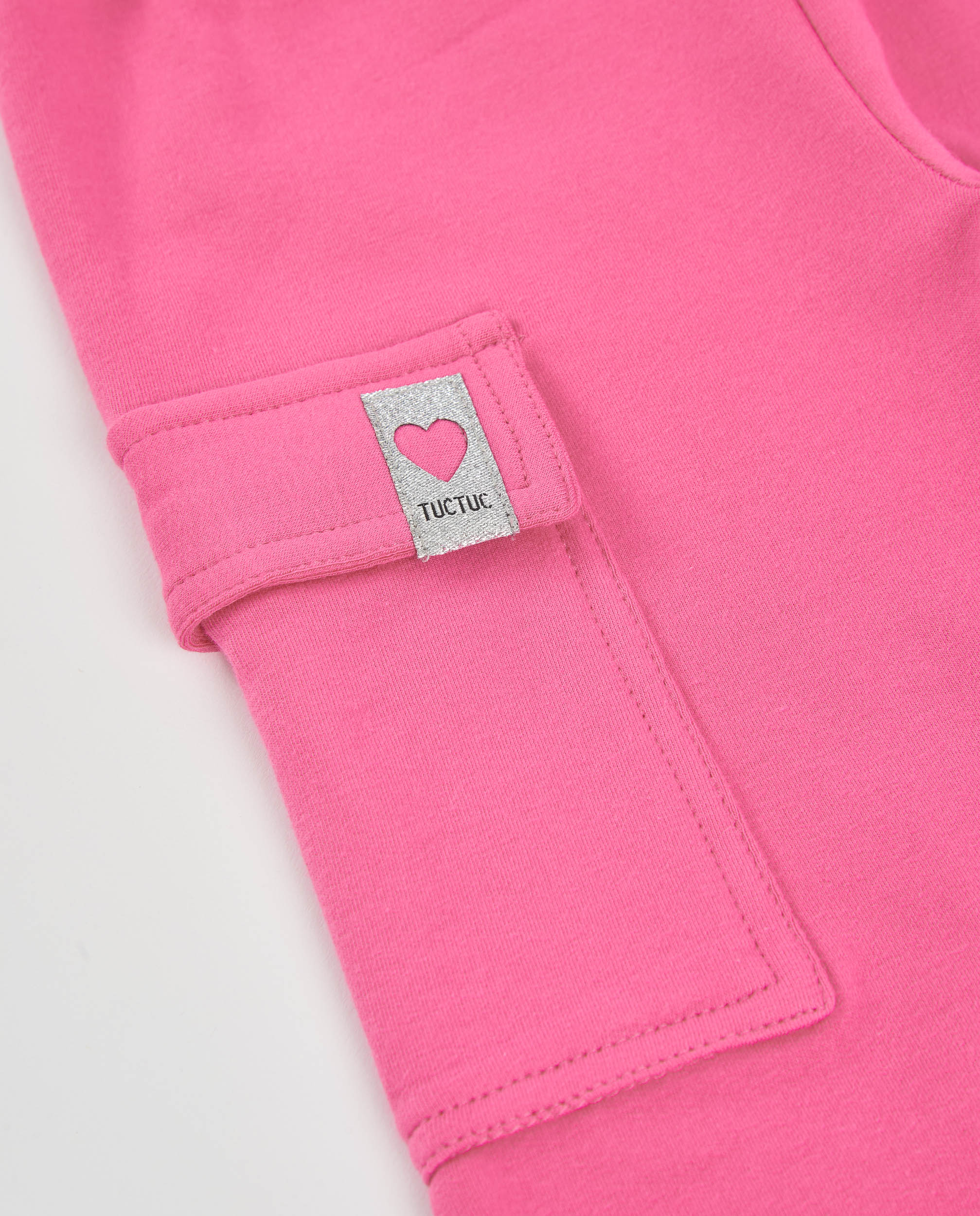 Calças Infantil de Felpa com Bolsos Cargo e Tacto Suave Rosa-4