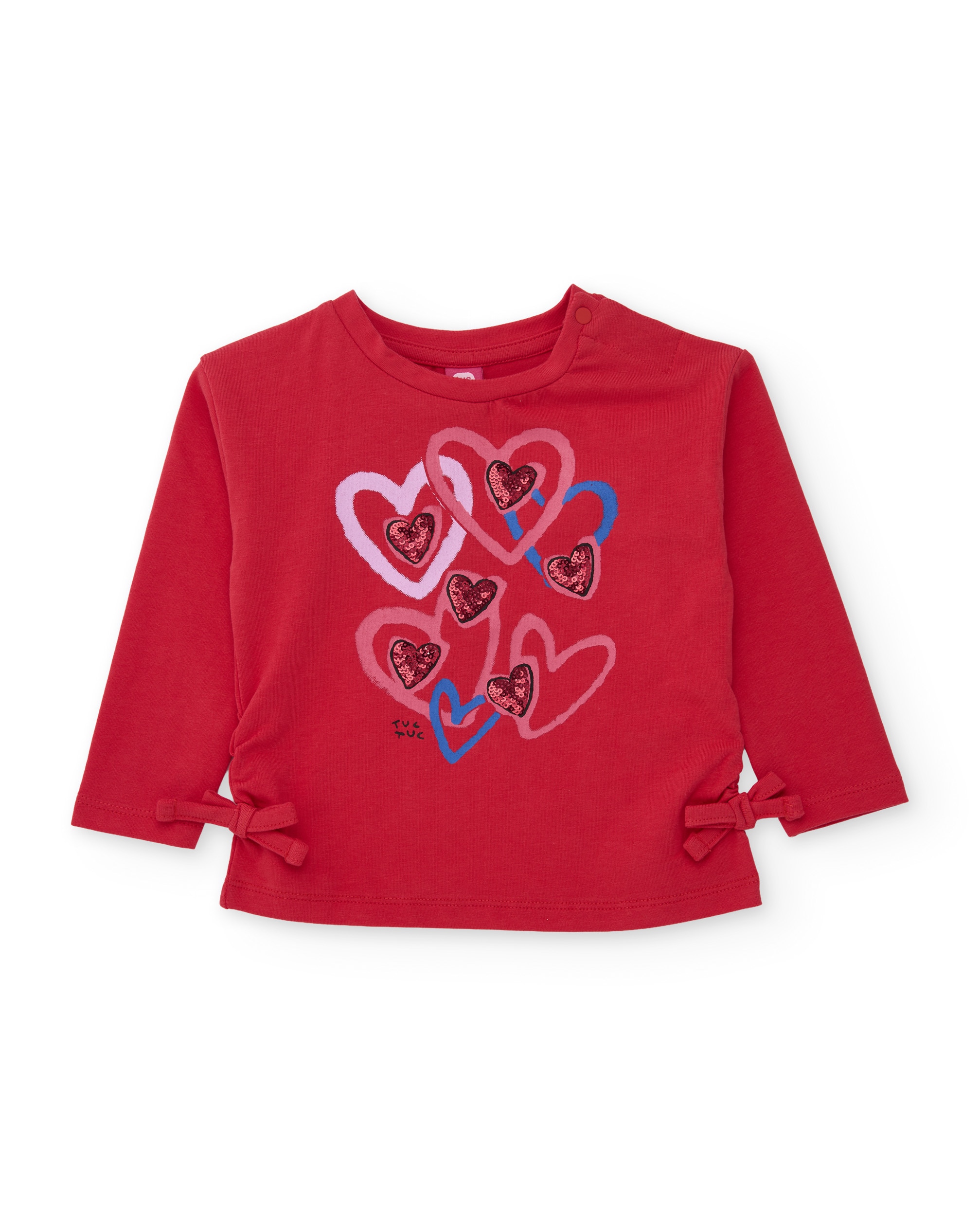 Imagem 0 de T-shirt Infantil de Malha com Design de Corações e Laços