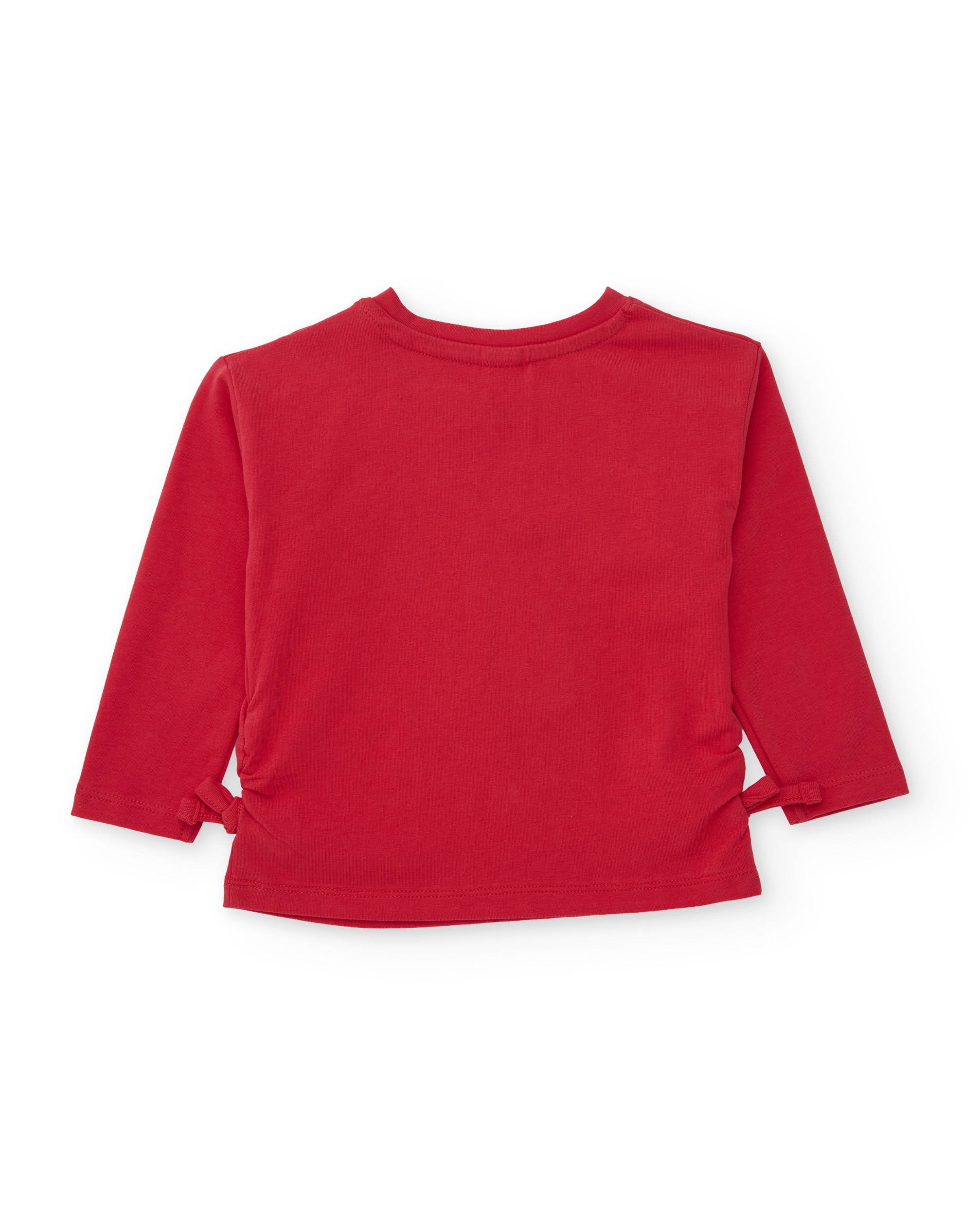 T-shirt Infantil de Malha com Design de Corações e Laços Vermelho-2