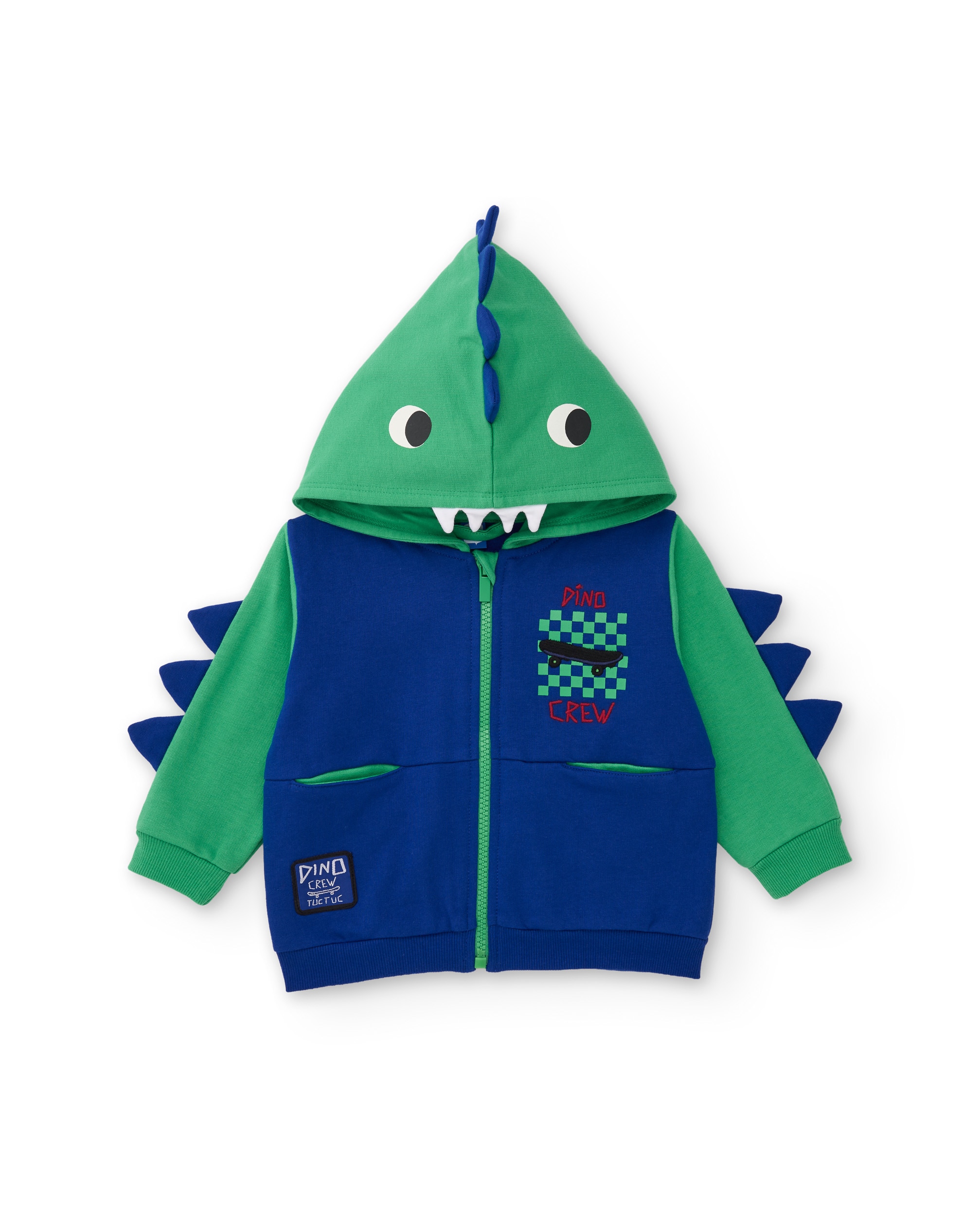 Sweatshirt Infantil de Felpa com Capuz e Design de Dinossauro Azul-2