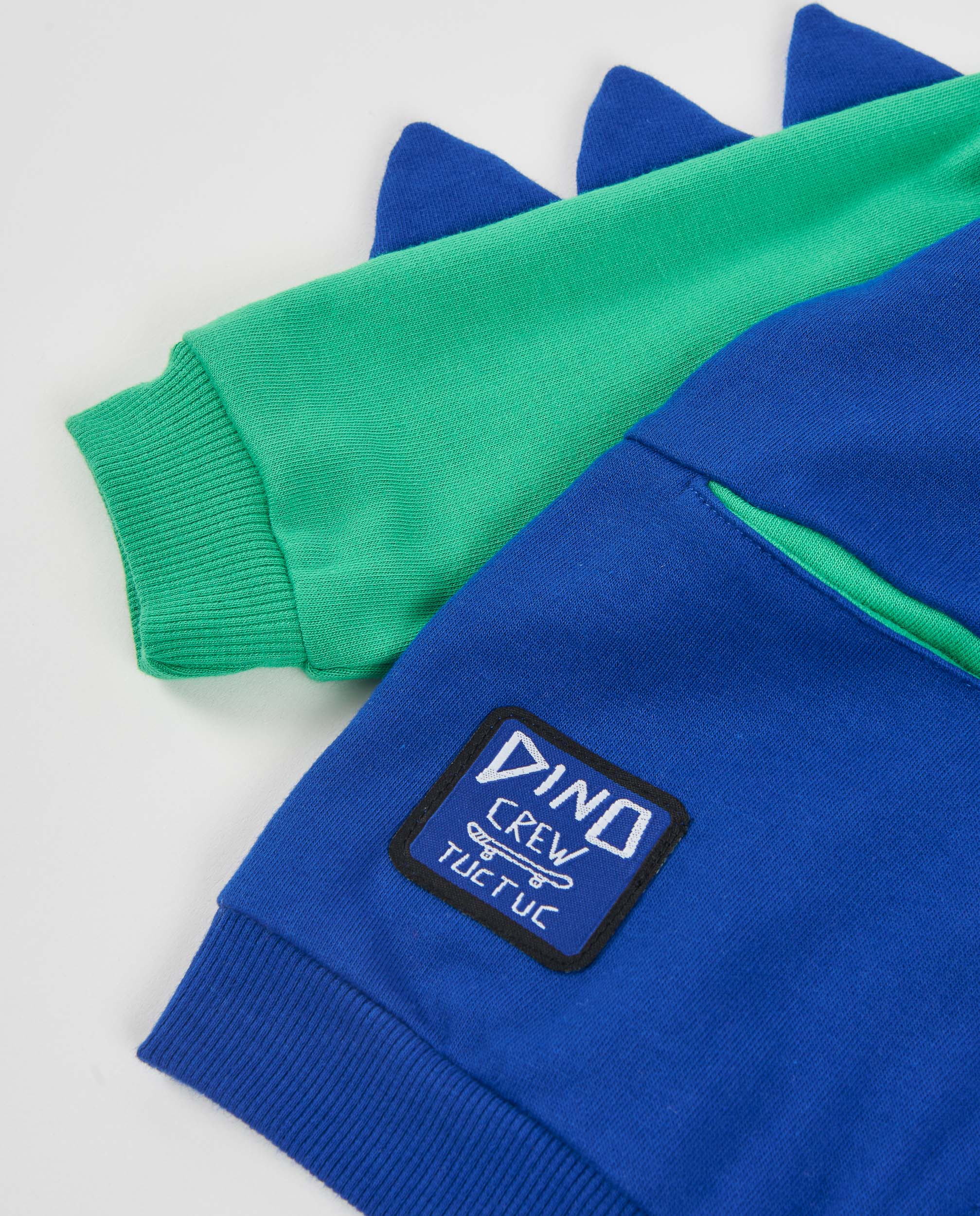 Sweatshirt Infantil de Felpa com Capuz e Design de Dinossauro Azul-5